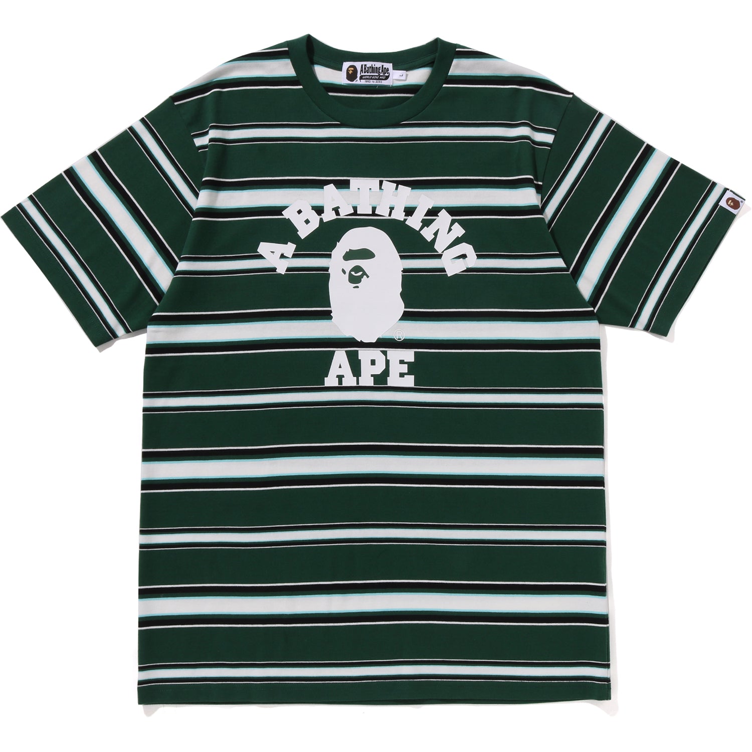 BAPE MENS APE HEAD COLLEGE STRIPE TEE – Image 1