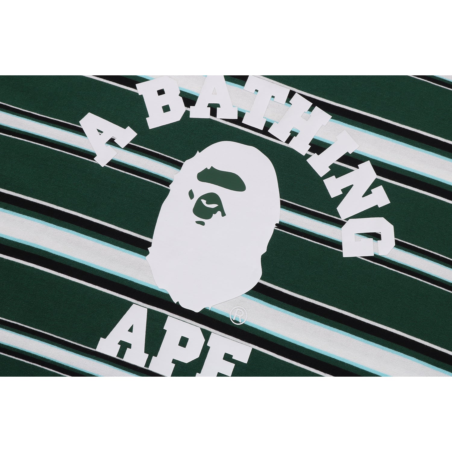 BAPE MENS APE HEAD COLLEGE STRIPE TEE – Image 3