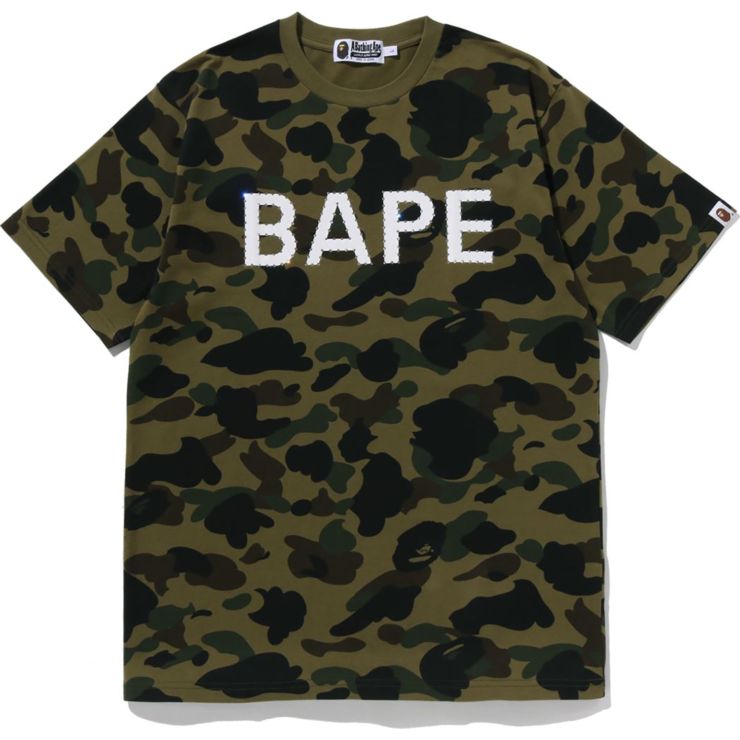 1ST CAMO BAPE RHINESTONE TEE MENS – Image 1