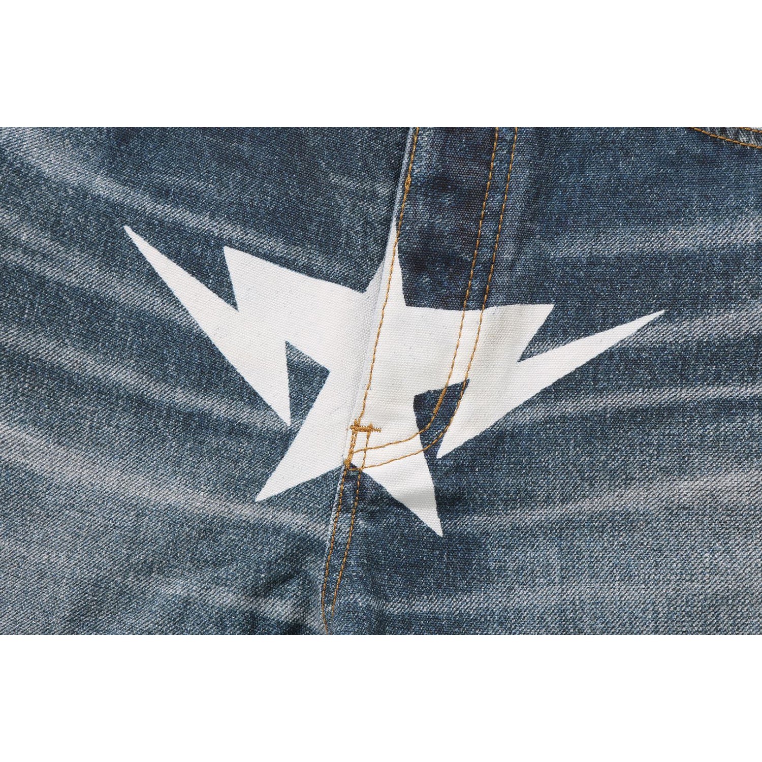 FAKE PRINT STA LOOSE FIT DENIM PANTS MENS – Image 3