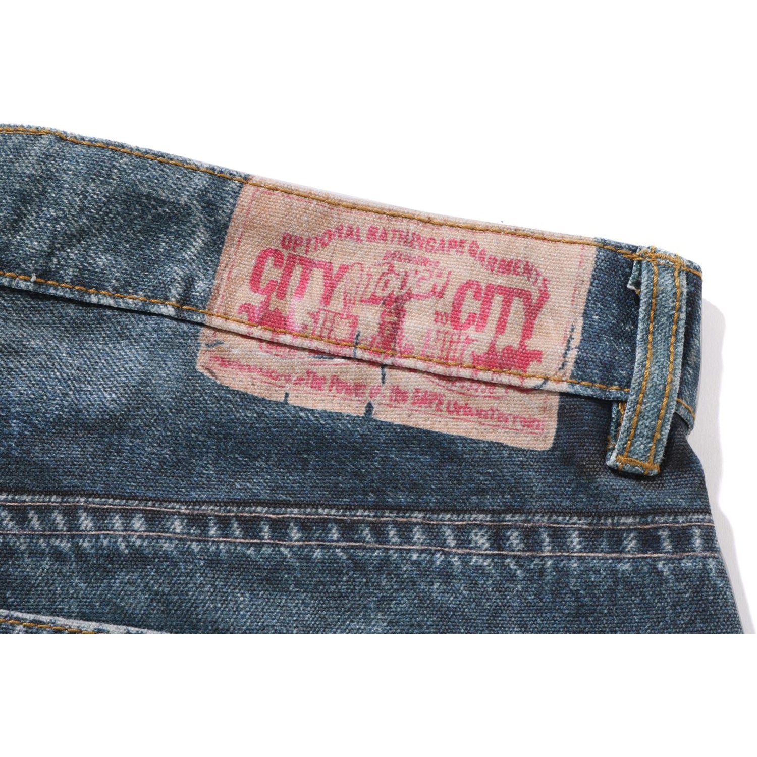 FAKE PRINT STA LOOSE FIT DENIM PANTS MENS – Image 4