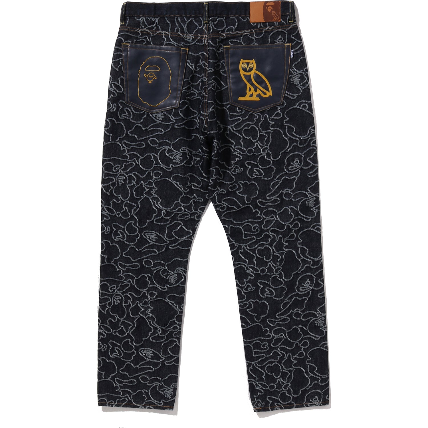 BAPE X OVO NEON 1ST CAMO JACQUARD DENIM PANTS MENS – Image 2