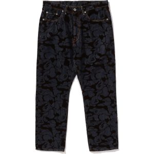 CAMO FLOCKED RELAXED FIT 13 OZ DENIM PANTS MENS
