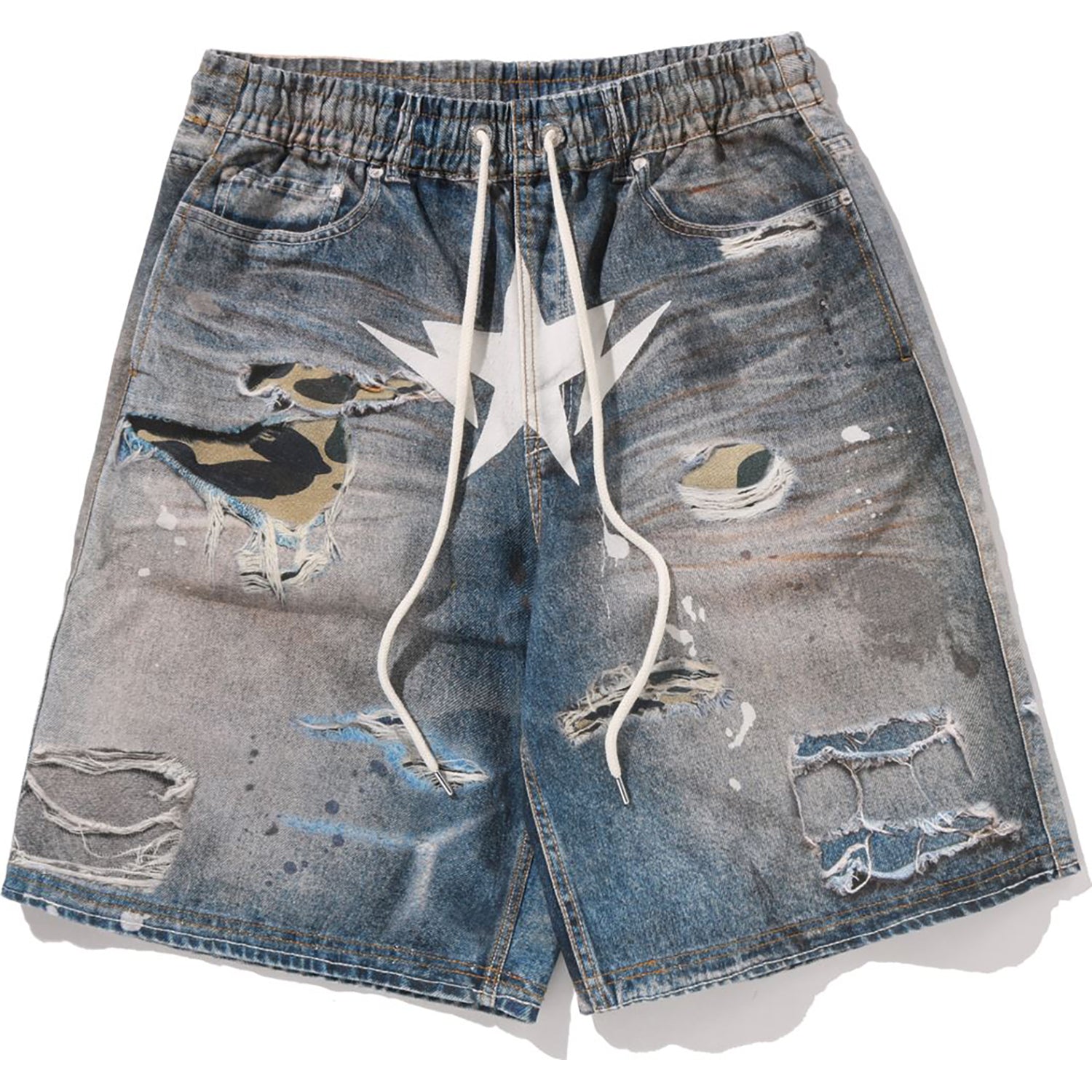 BAPE STA FAKE PRINT RELAXED FIT SHORTS MENS – Image 1