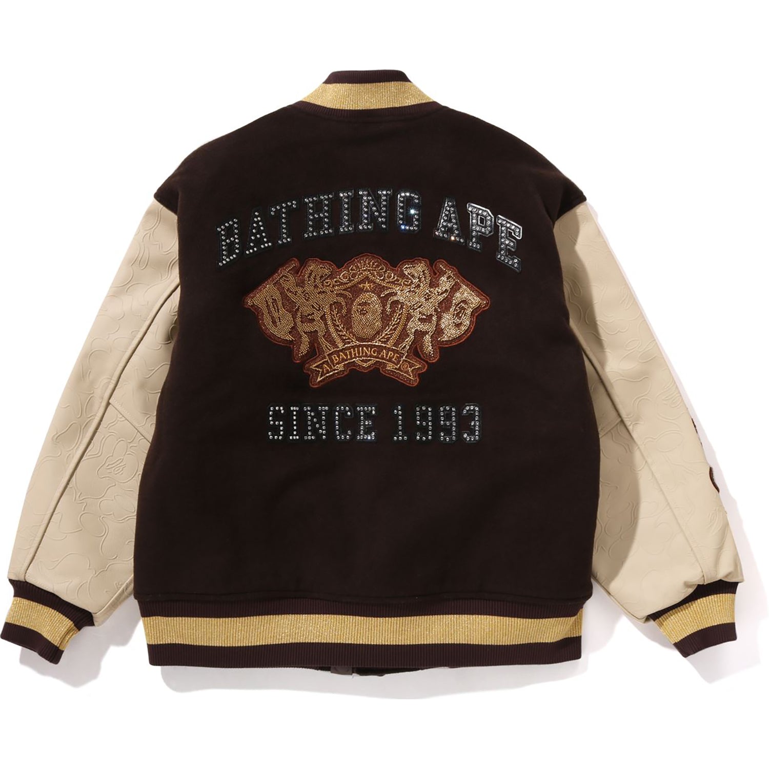 LINE CAMO MULTI LOGO WOOL VARSITY JACKET MENS – Image 2