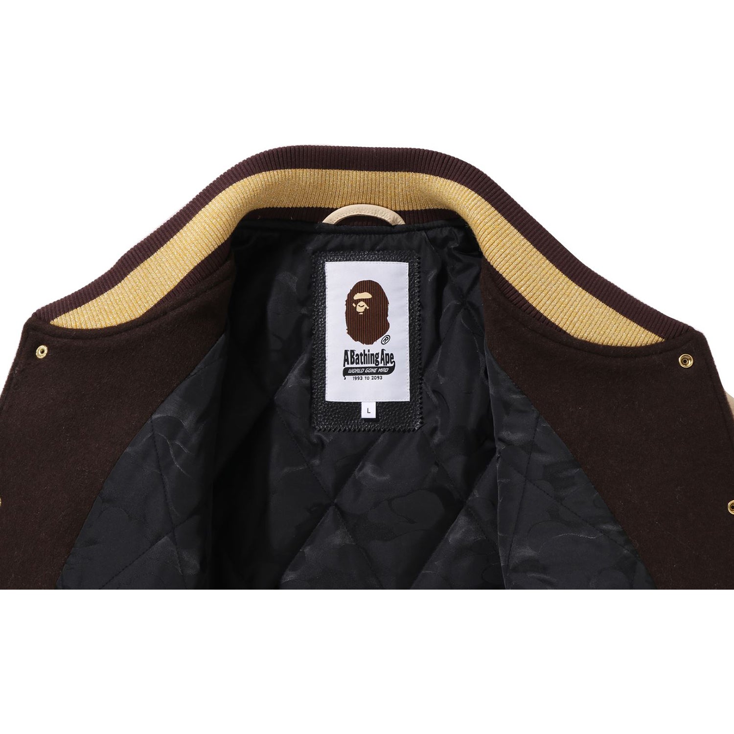 LINE CAMO MULTI LOGO WOOL VARSITY JACKET MENS – Image 3