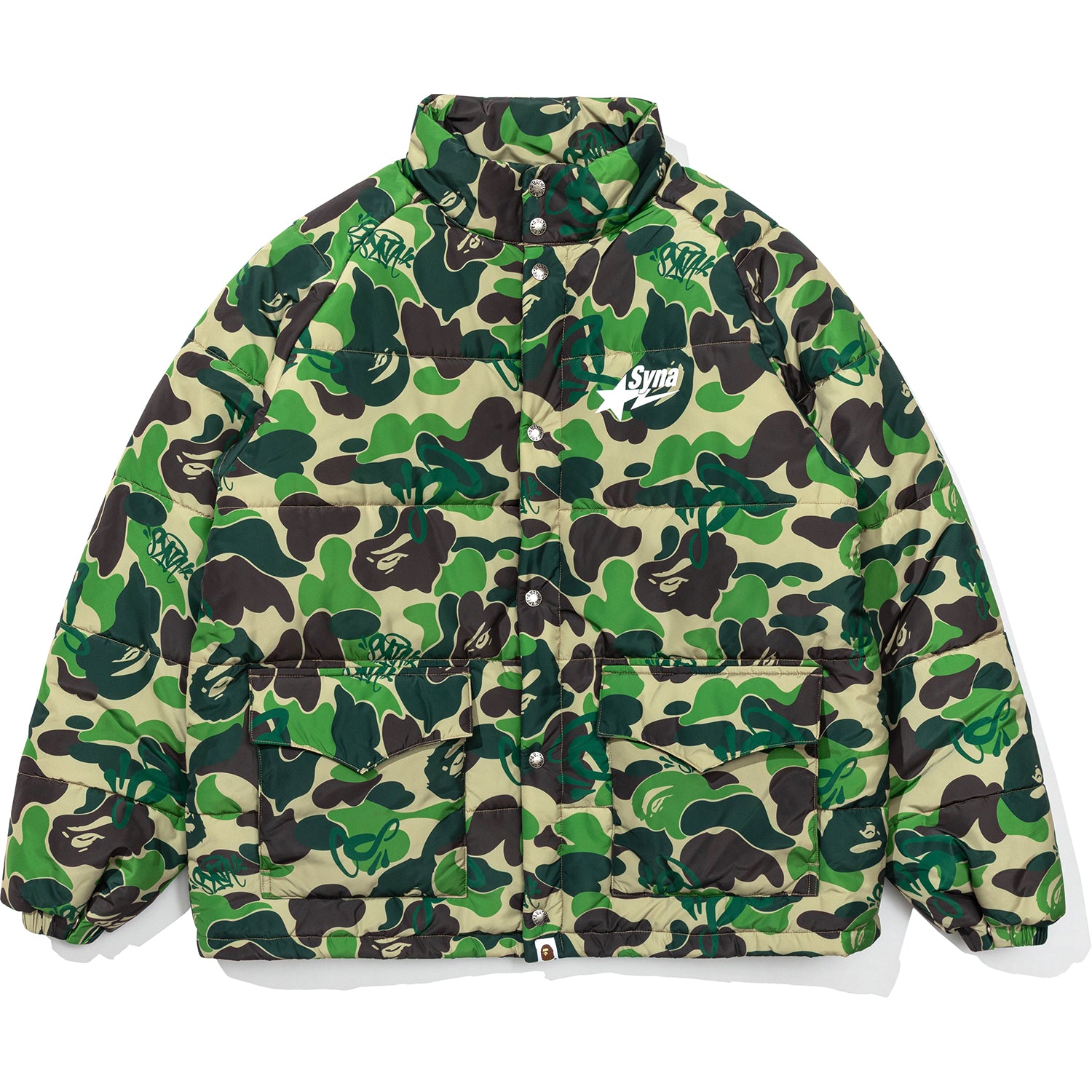 BAPE X SPOTIFY BY CENTRAL CEE CAMO PUFFER JACKET MENS – Image 1