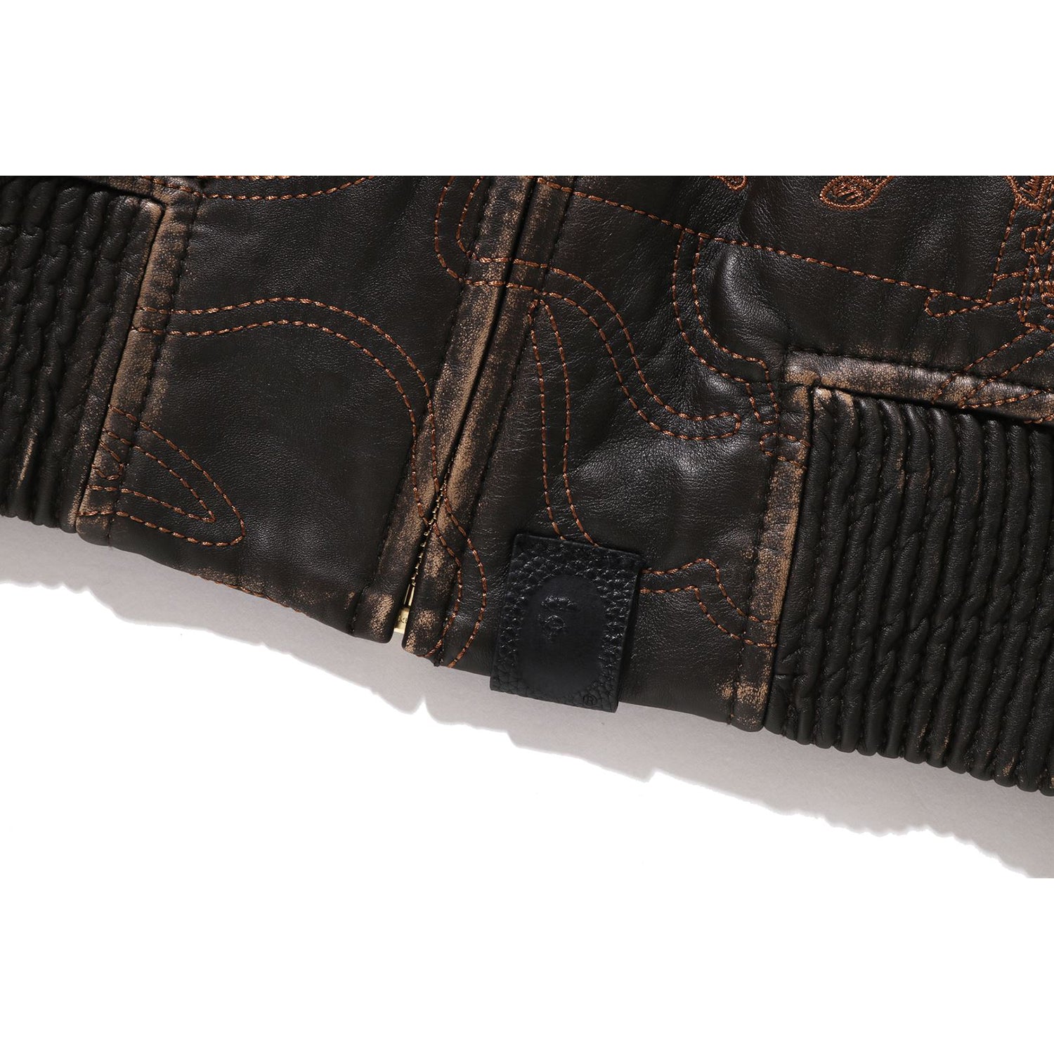 MULTI LOGO QUILTED LEATHER BOMBER JACKET MENS – Image 4