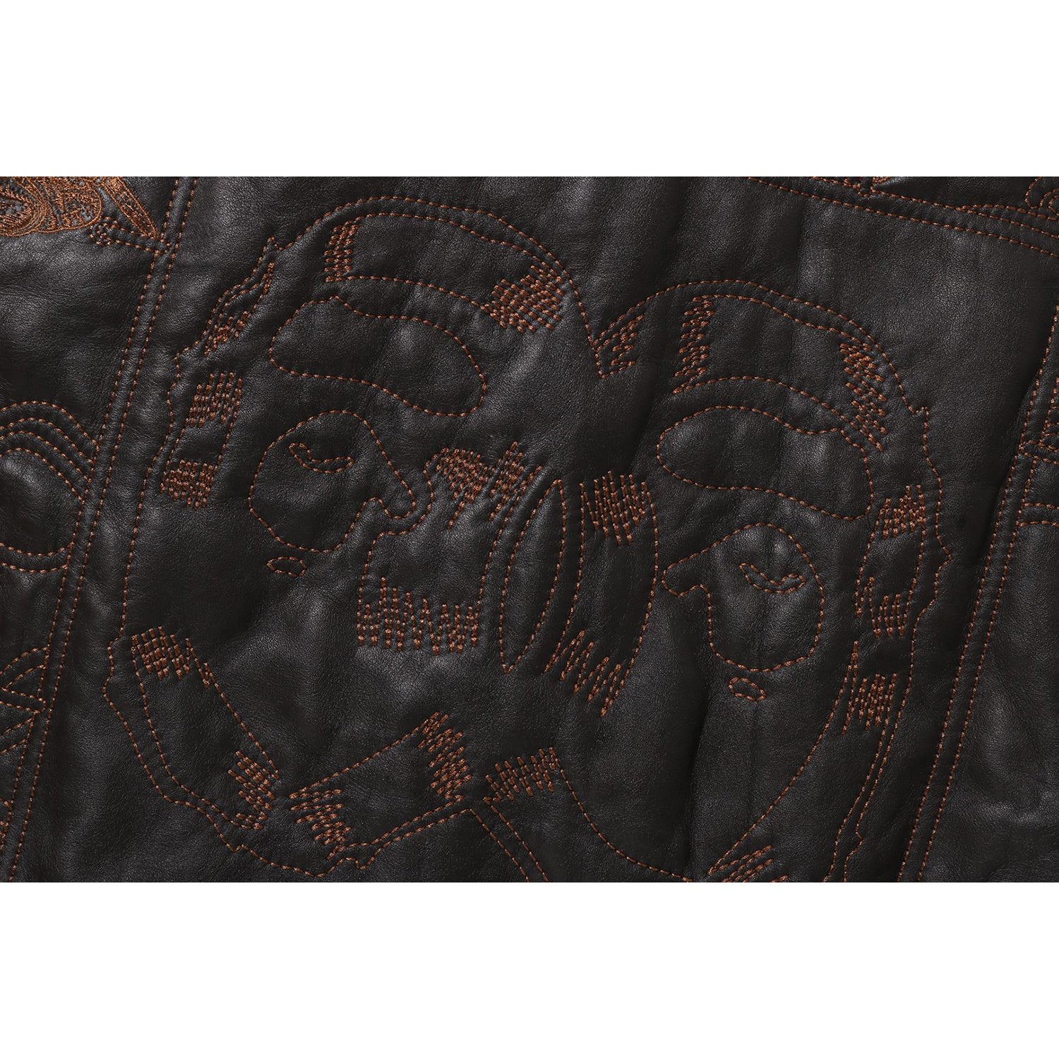 MULTI LOGO QUILTED LEATHER BOMBER JACKET MENS – Image 5