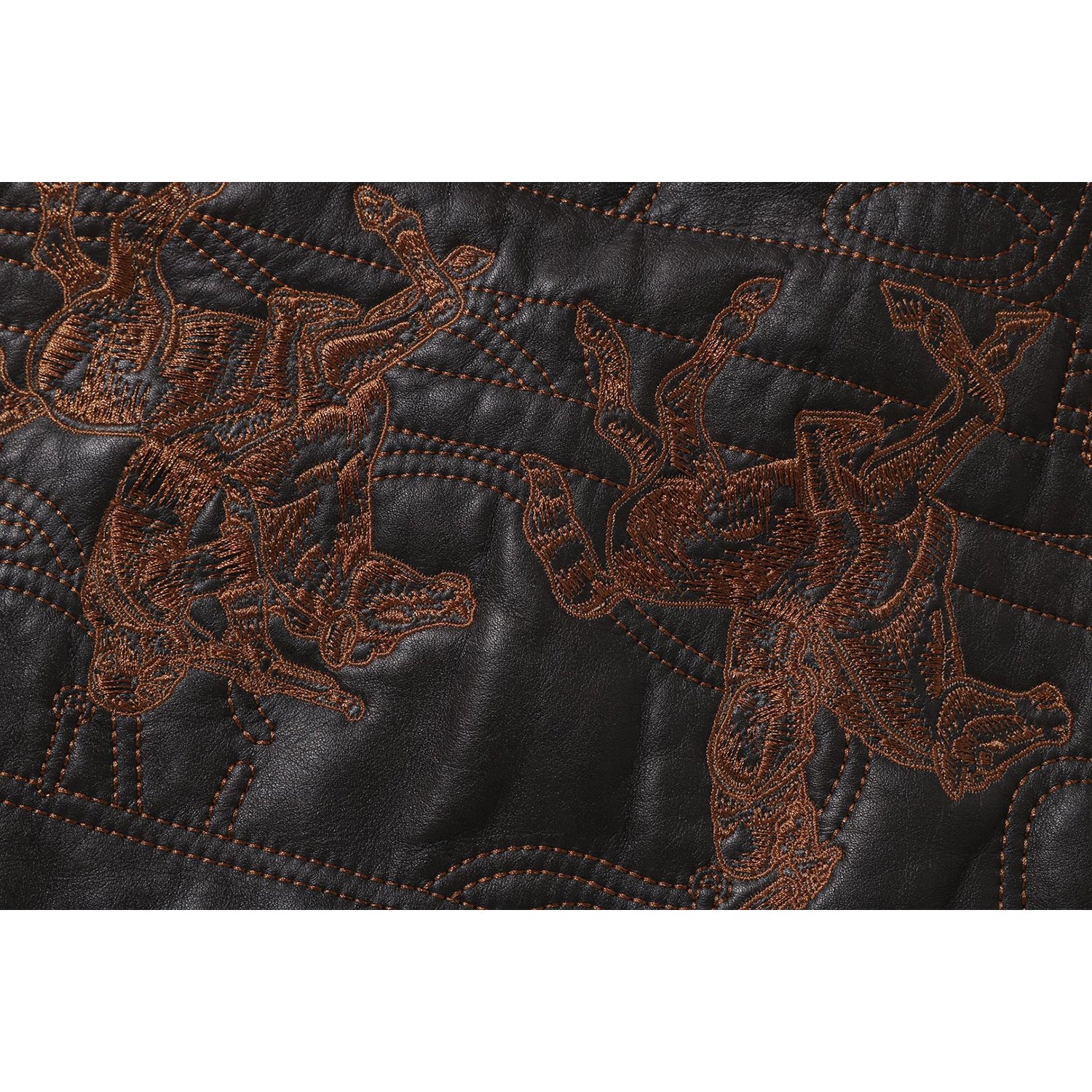 MULTI LOGO QUILTED LEATHER BOMBER JACKET MENS – Image 6