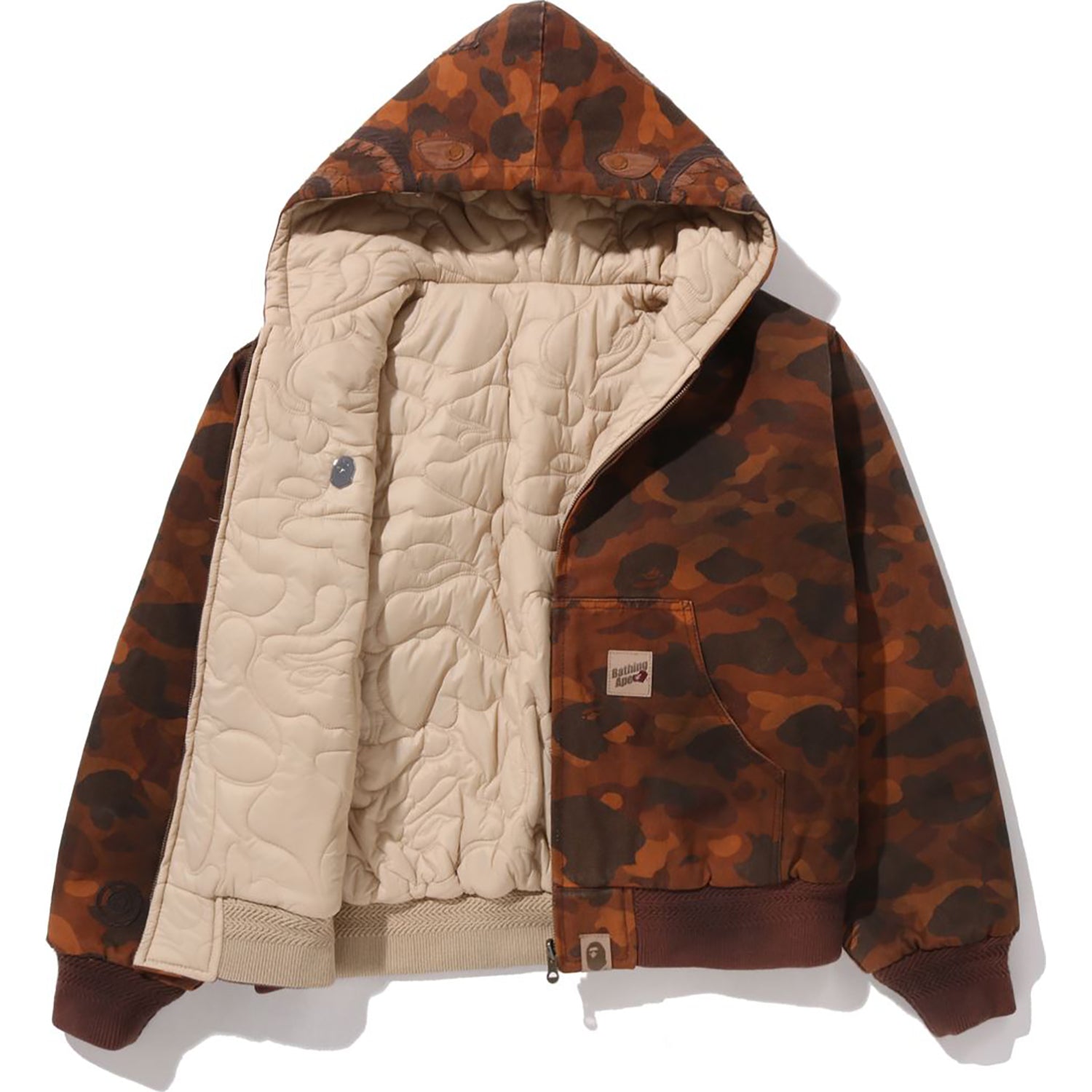 SOLID 1ST CAMO REVERSIBLE SHARK ZIP HEAVY JACKET MENS – Image 4