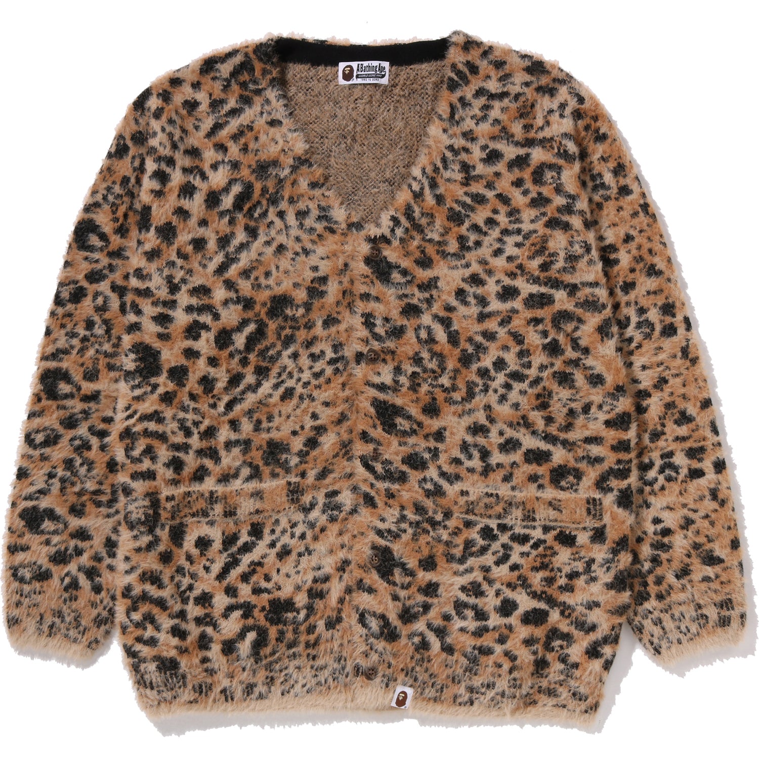 WILD LEOPARD PATTERN SHAGGY KNIT CARDIGAN LADIES – Image 1