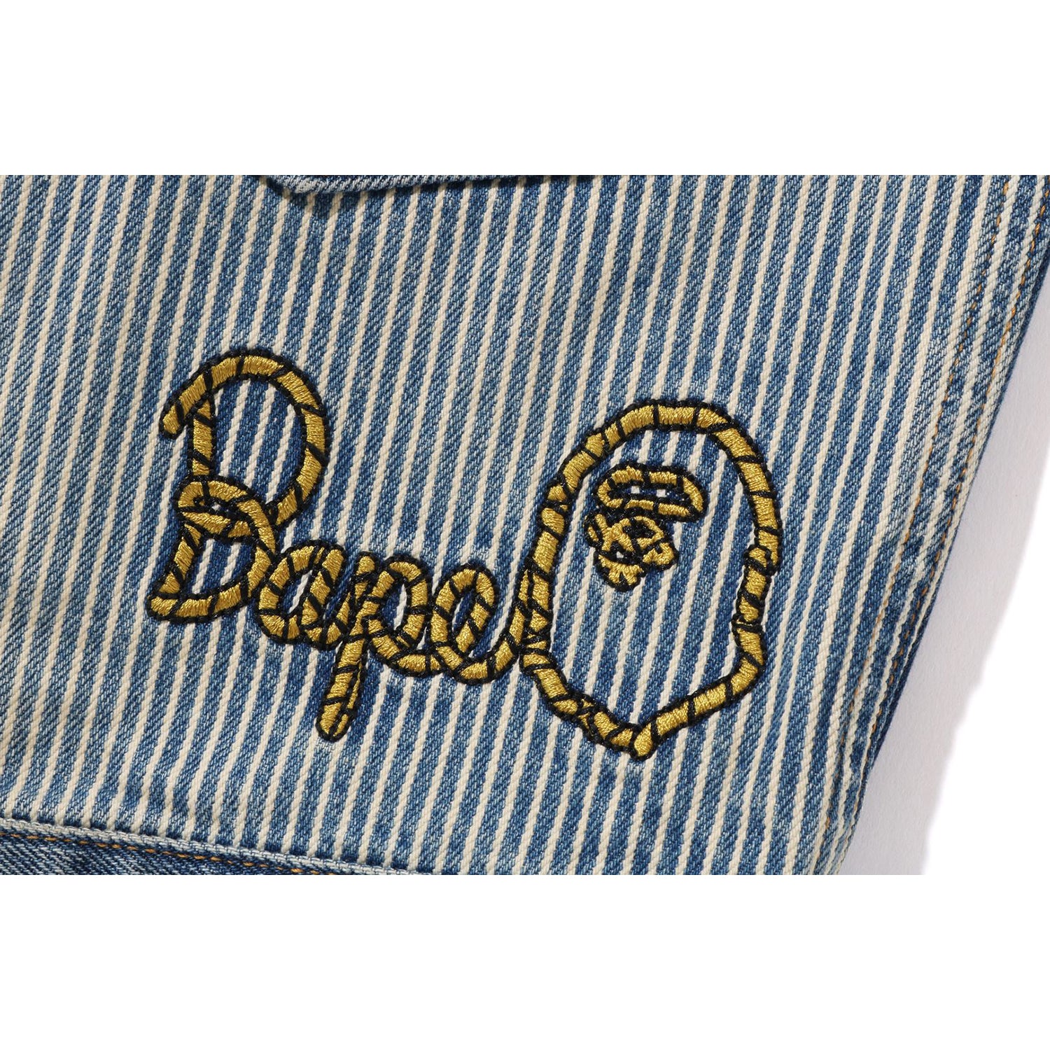 BAPE X SEAN WOTHERSPOON EMBROIDERY DENIM JACKET MENS – Image 4