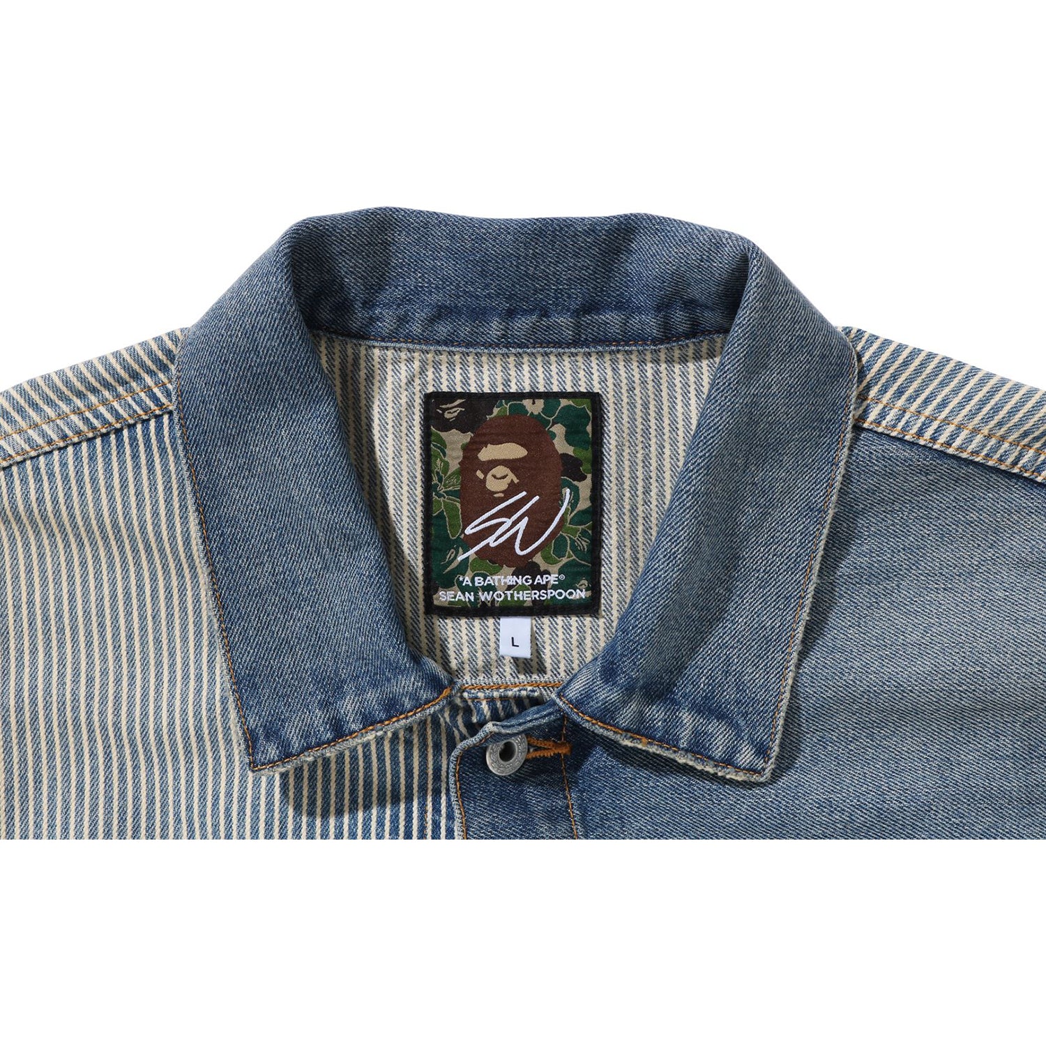 BAPE X SEAN WOTHERSPOON EMBROIDERY DENIM JACKET MENS – Image 6