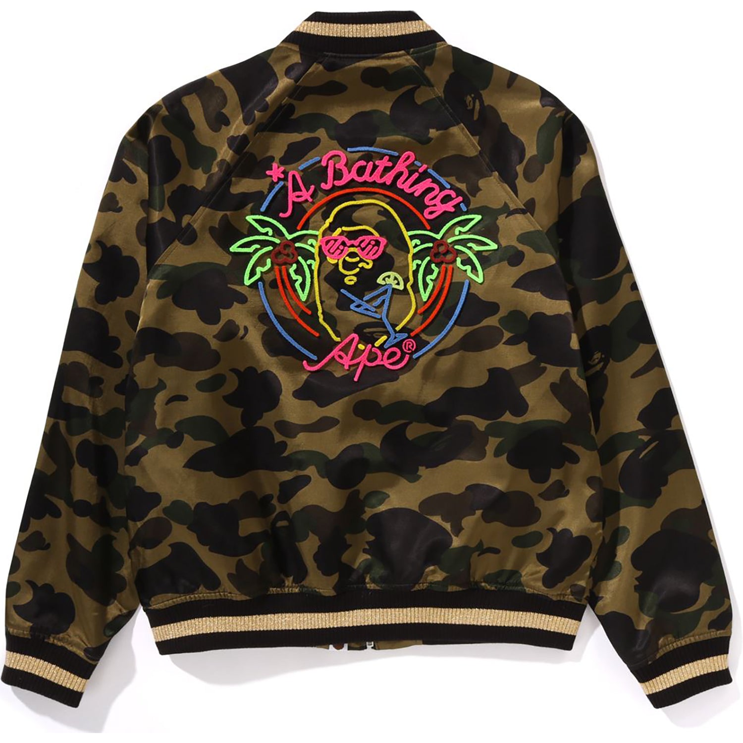 1ST CAMO NEON APE HEAD SOUVENIR JACKET LADIES – Image 1