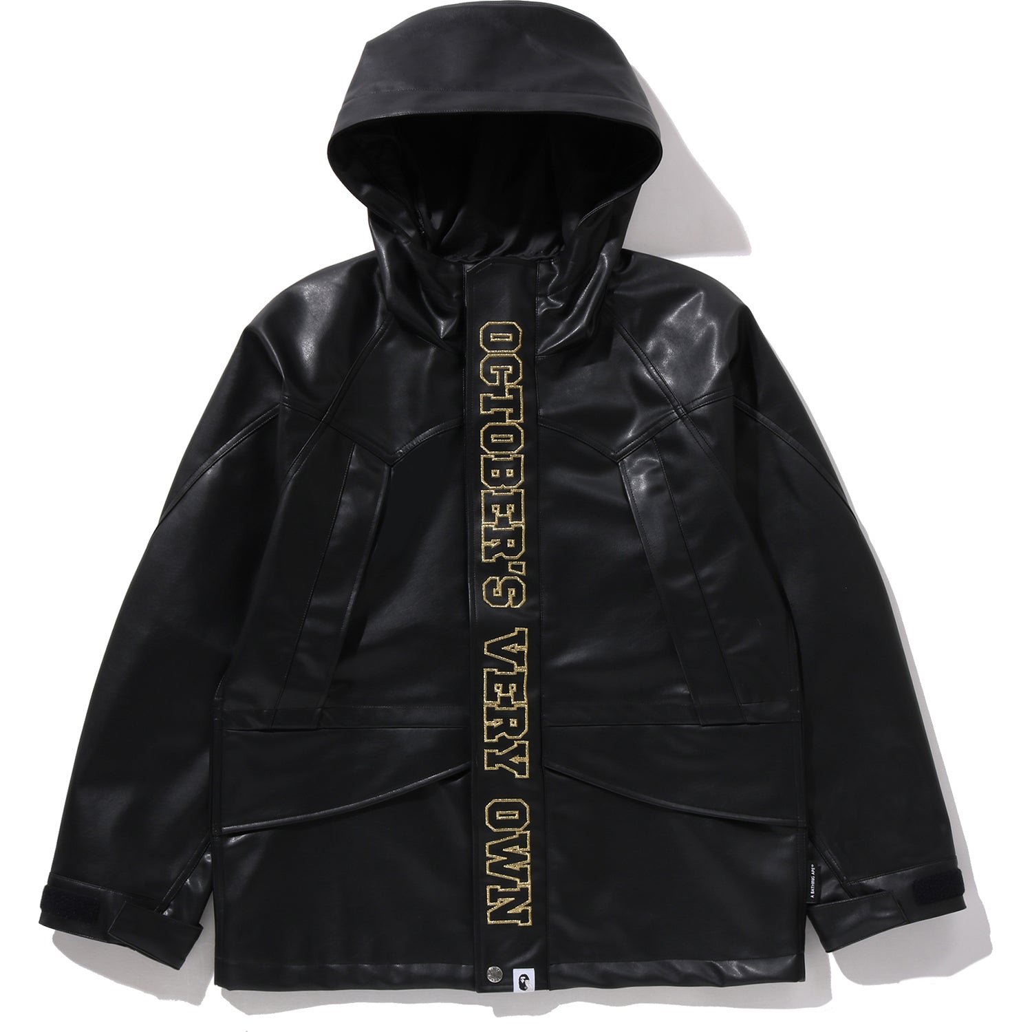 BAPE X OVO SYNTHETIC WASHABLE LEATHER SNOWBOARD JACKET MENS – Image 3