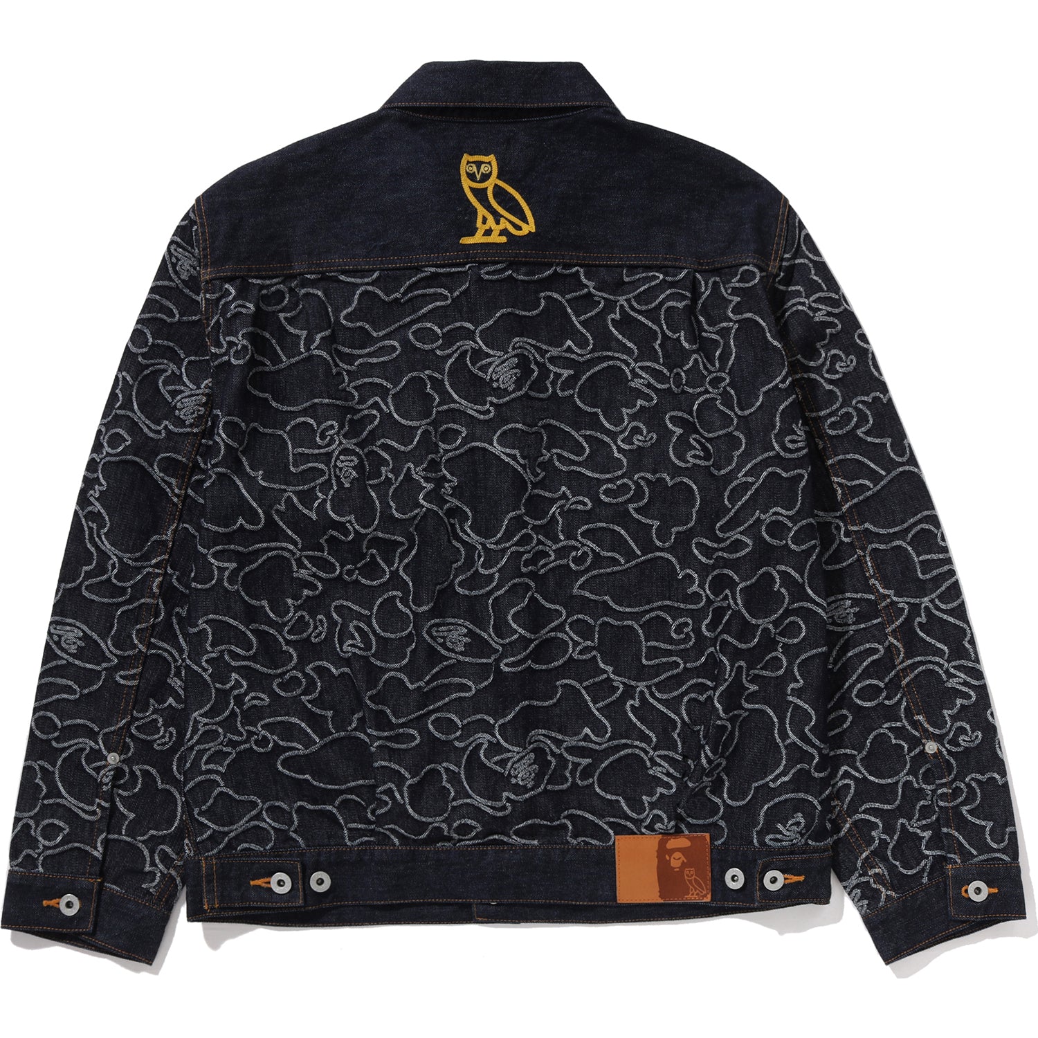 BAPE X OVO NEON 1ST CAMO JACQUARD DENIM JACKET MENS – Image 2