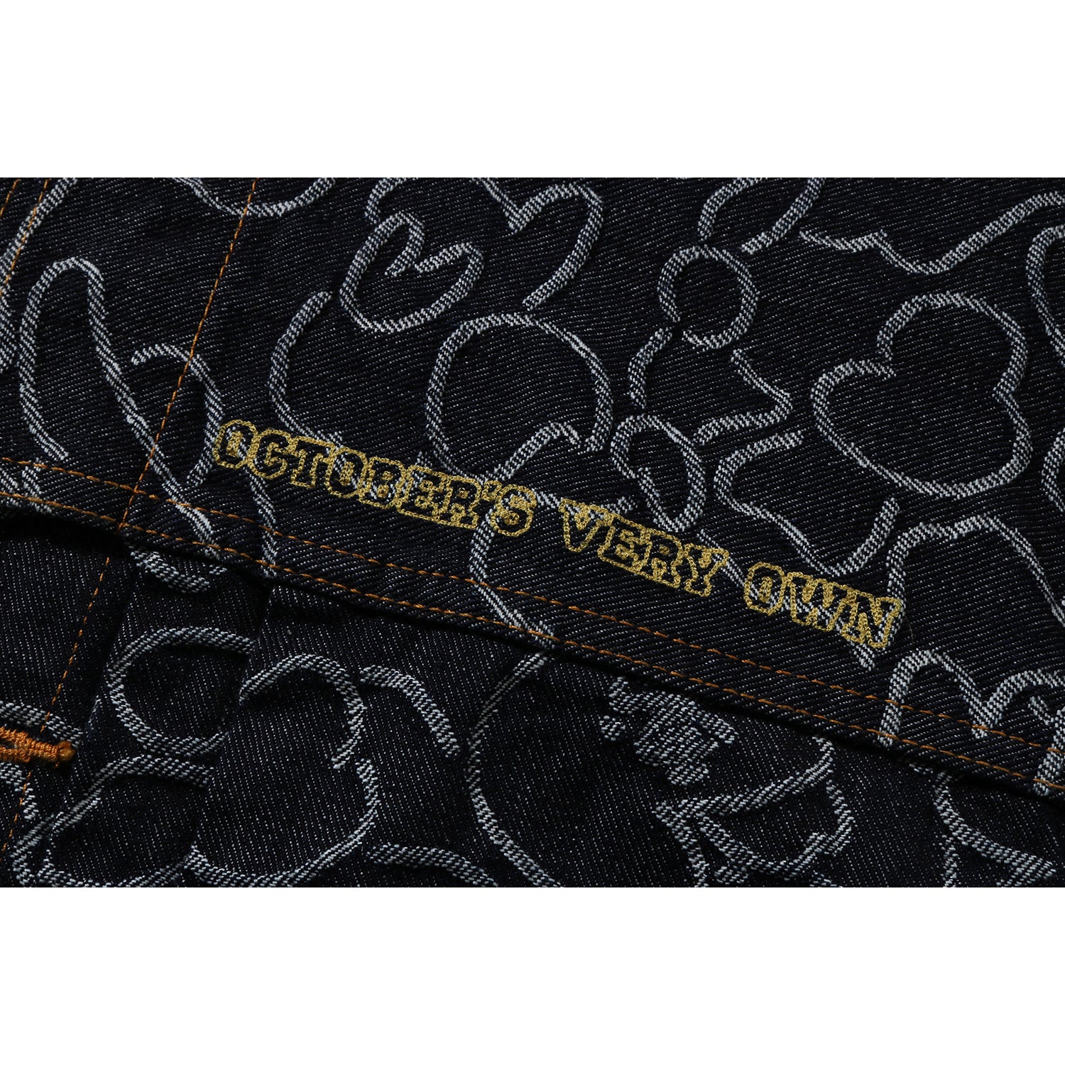 BAPE X OVO NEON 1ST CAMO JACQUARD DENIM JACKET MENS – Image 3