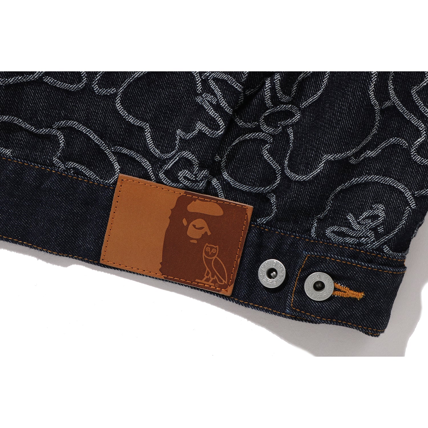 BAPE X OVO NEON 1ST CAMO JACQUARD DENIM JACKET MENS – Image 6