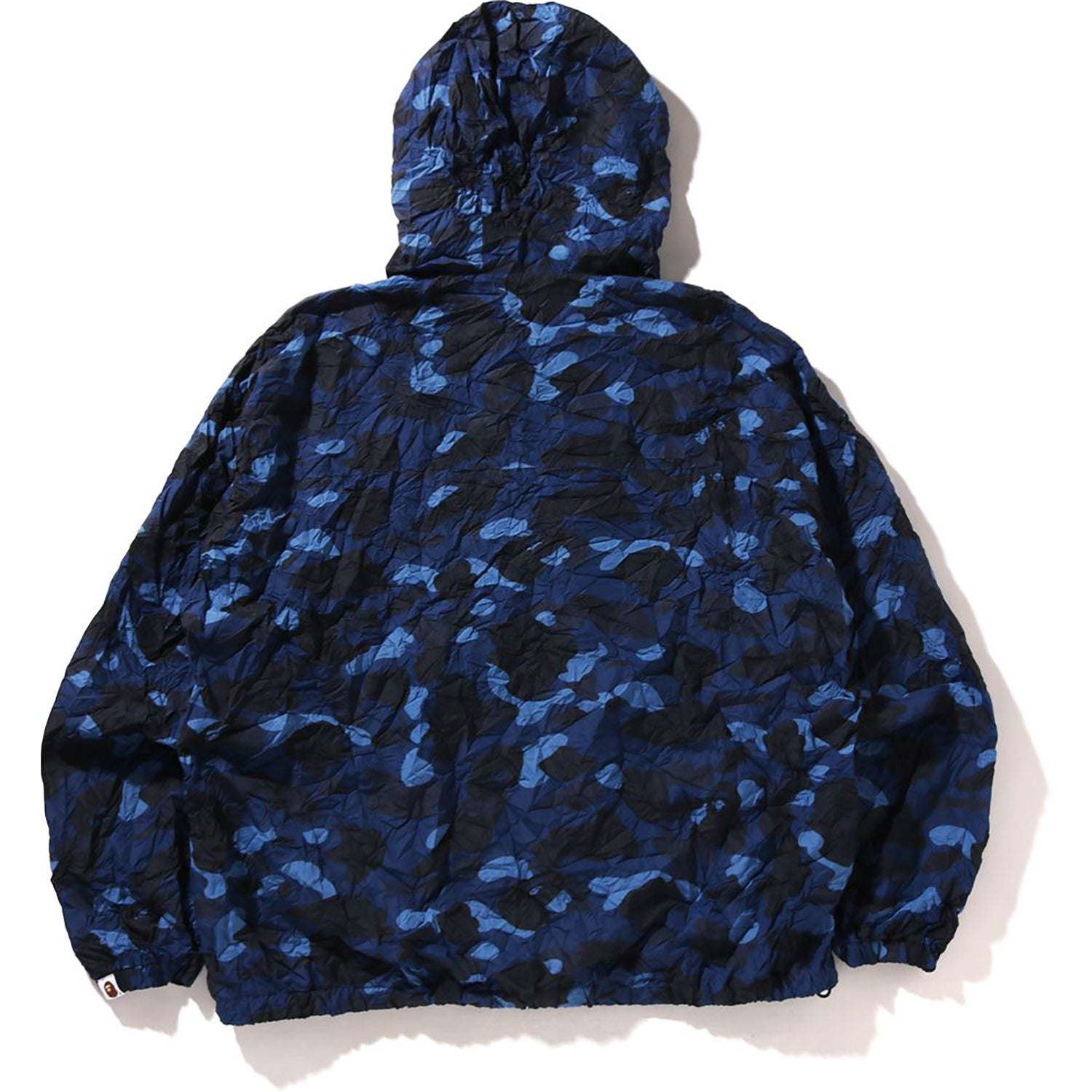CRINKLE EFFECT COLOR CAMO HALF ZIP HOODIE JACKET MENS – Image 2