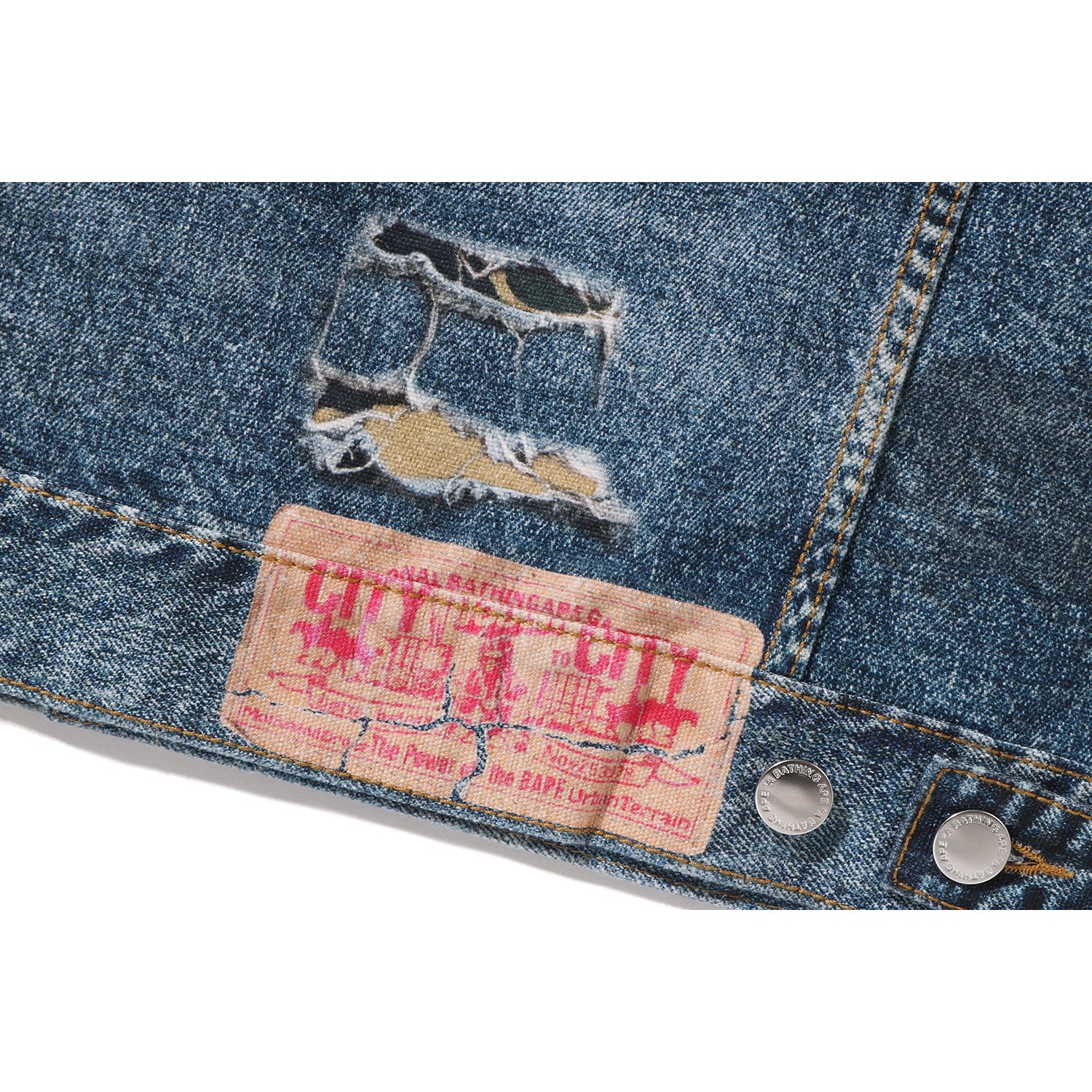 FAKE PRINT TRUCKER JACKET MENS – Image 5
