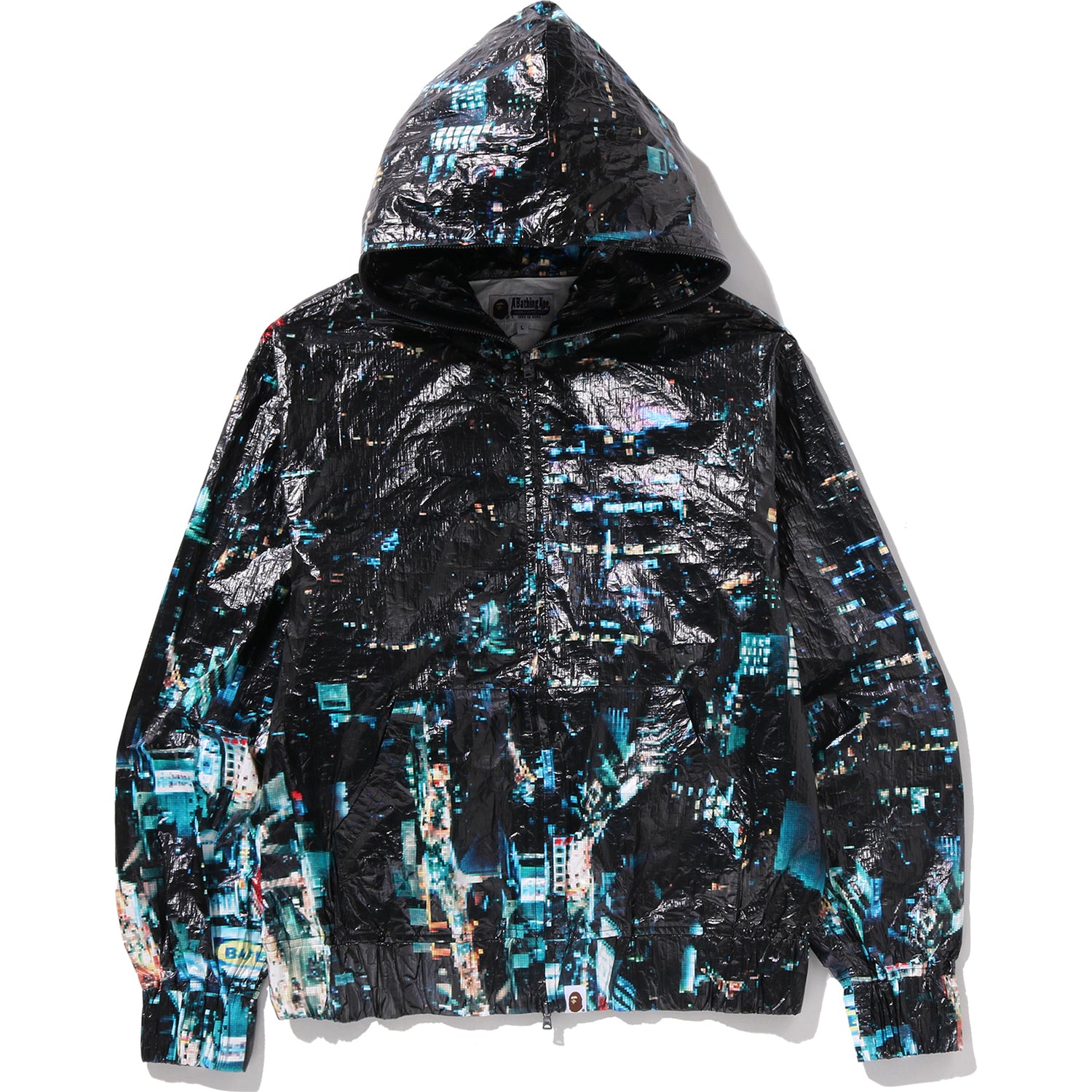 OVERALL PRINT CREASE HOODED JACKET MENS – Image 1