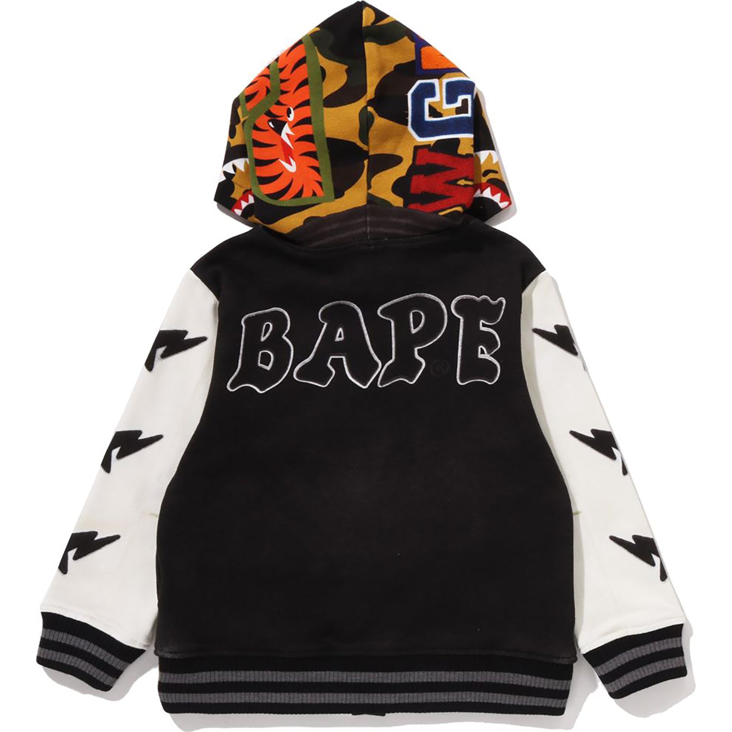 1ST CAMO SHARK HOODIE PRINT SWEAT VARSITY JACKET KIDS – Image 3