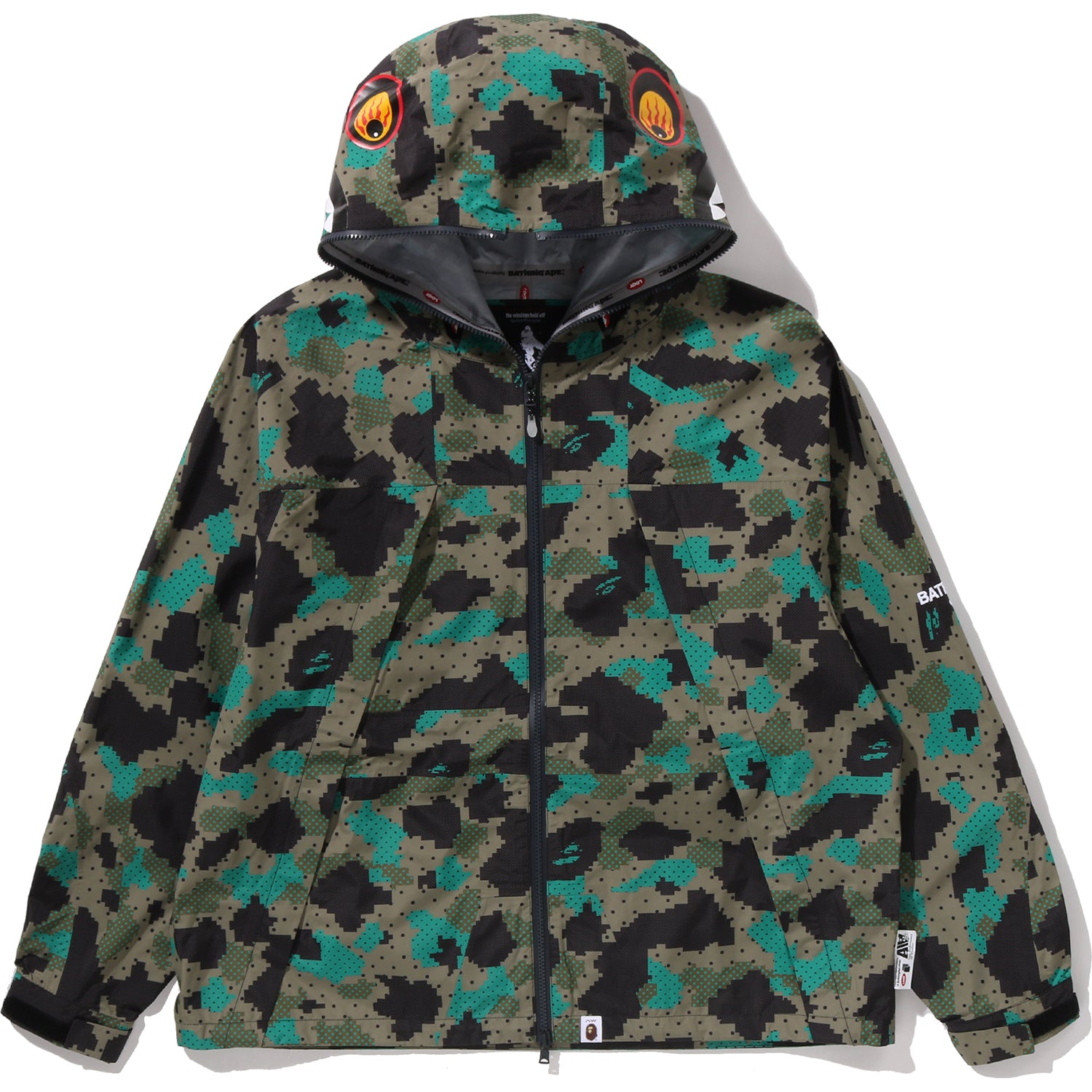 BAPE BY KAZUKI KURAISHI CAMO SHARK PACKABLE SNOWBOARD JACKET MENS – Image 1