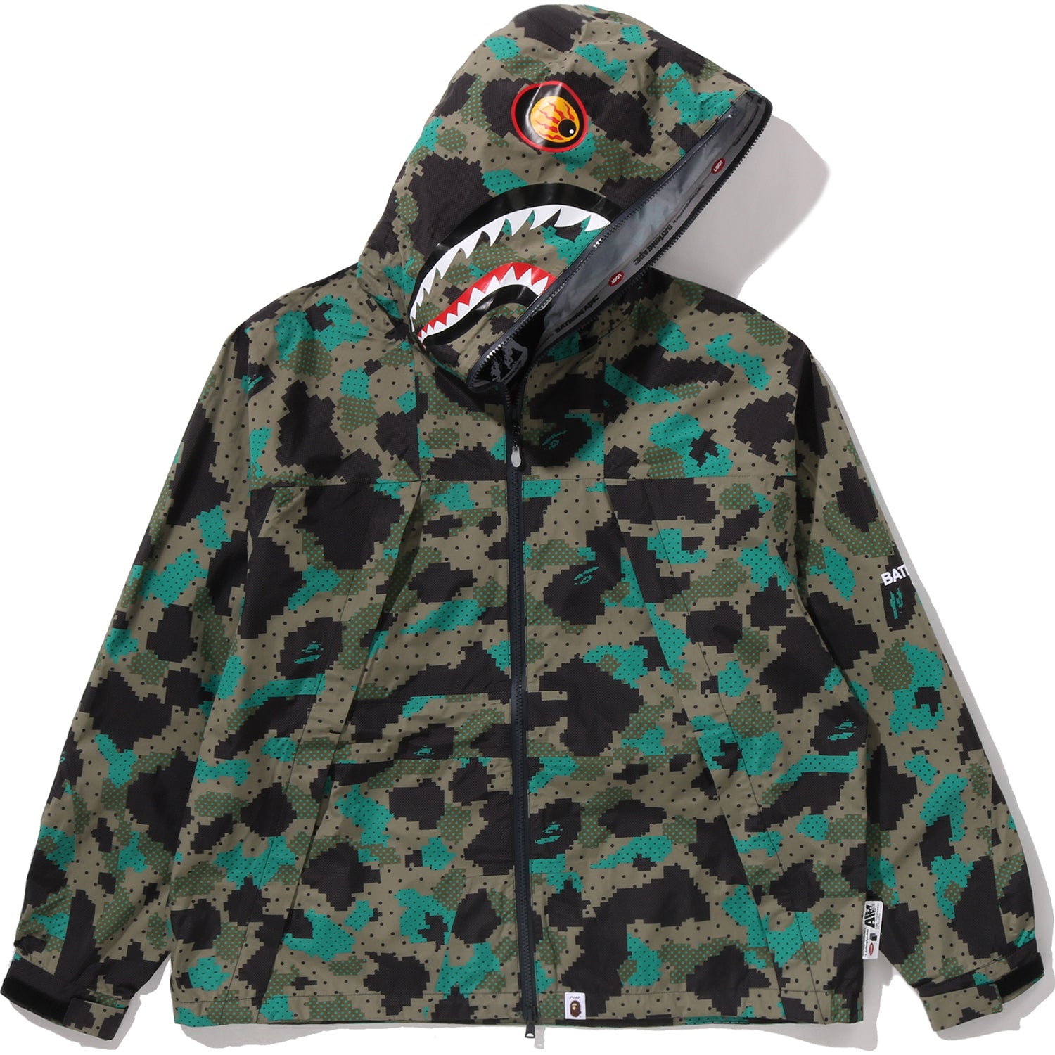 BAPE BY KAZUKI KURAISHI CAMO SHARK PACKABLE SNOWBOARD JACKET MENS – Image 2