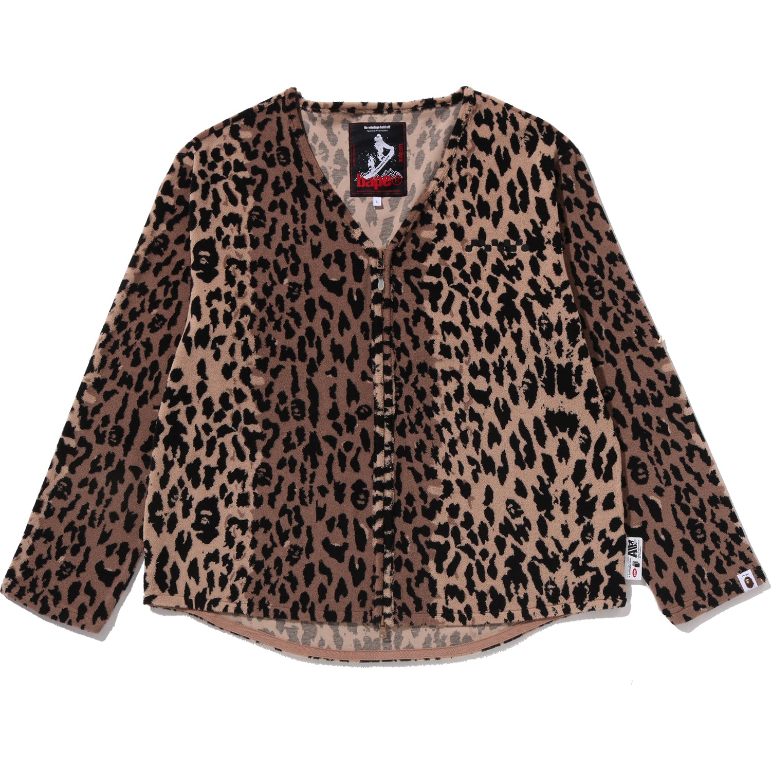 BAPE BY KAZUKI KURAISHI LEOPARD JACQUARD ZIP CARDIGAN MENS – Image 1