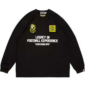 BAPE X CR7 LIFE MULTI LOGO POLY RELAXED FIT LS FOOTBALL JERSEY MENS