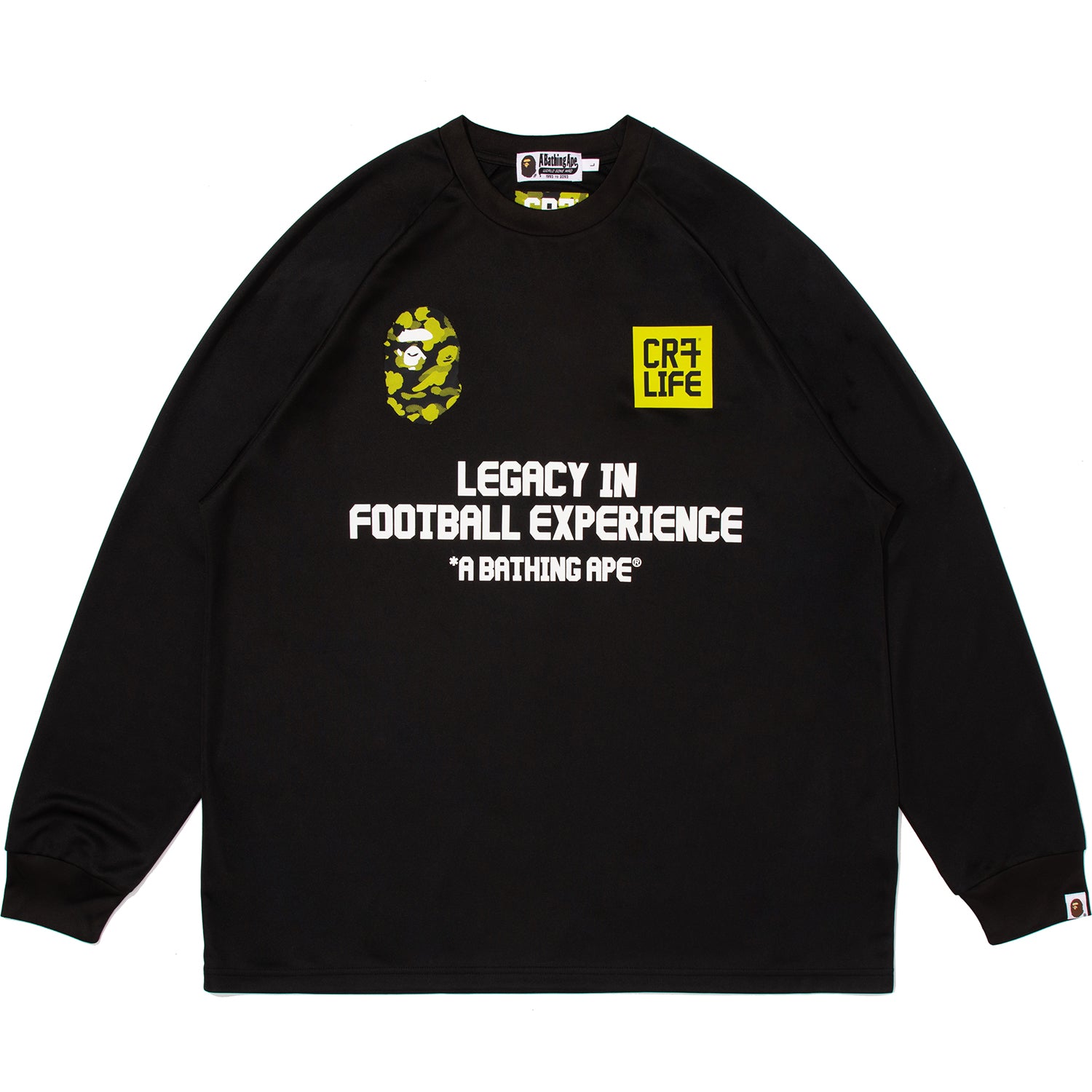 BAPE X CR7 LIFE MULTI LOGO POLY RELAXED FIT LS FOOTBALL JERSEY MENS – Image 1
