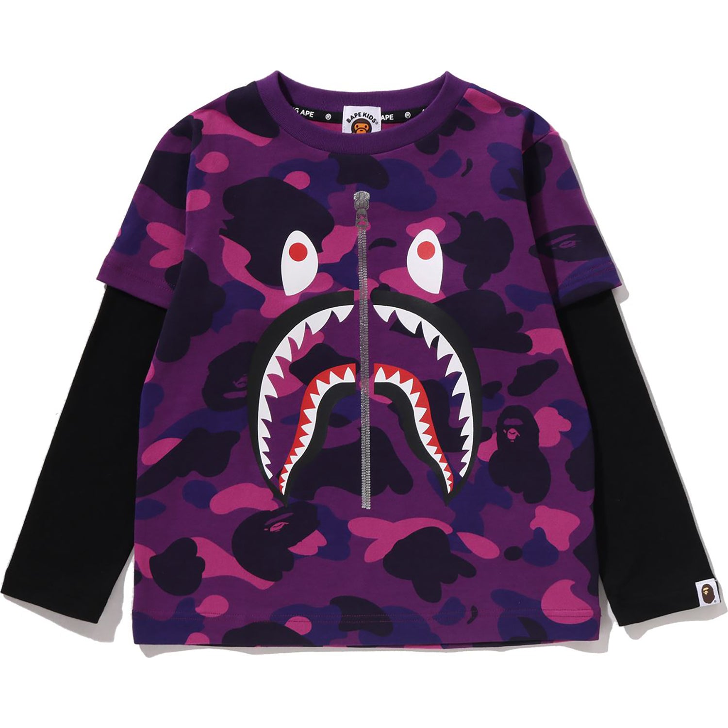 COLOR CAMO SHARK LAYERED LS TEE KIDS – Image 1