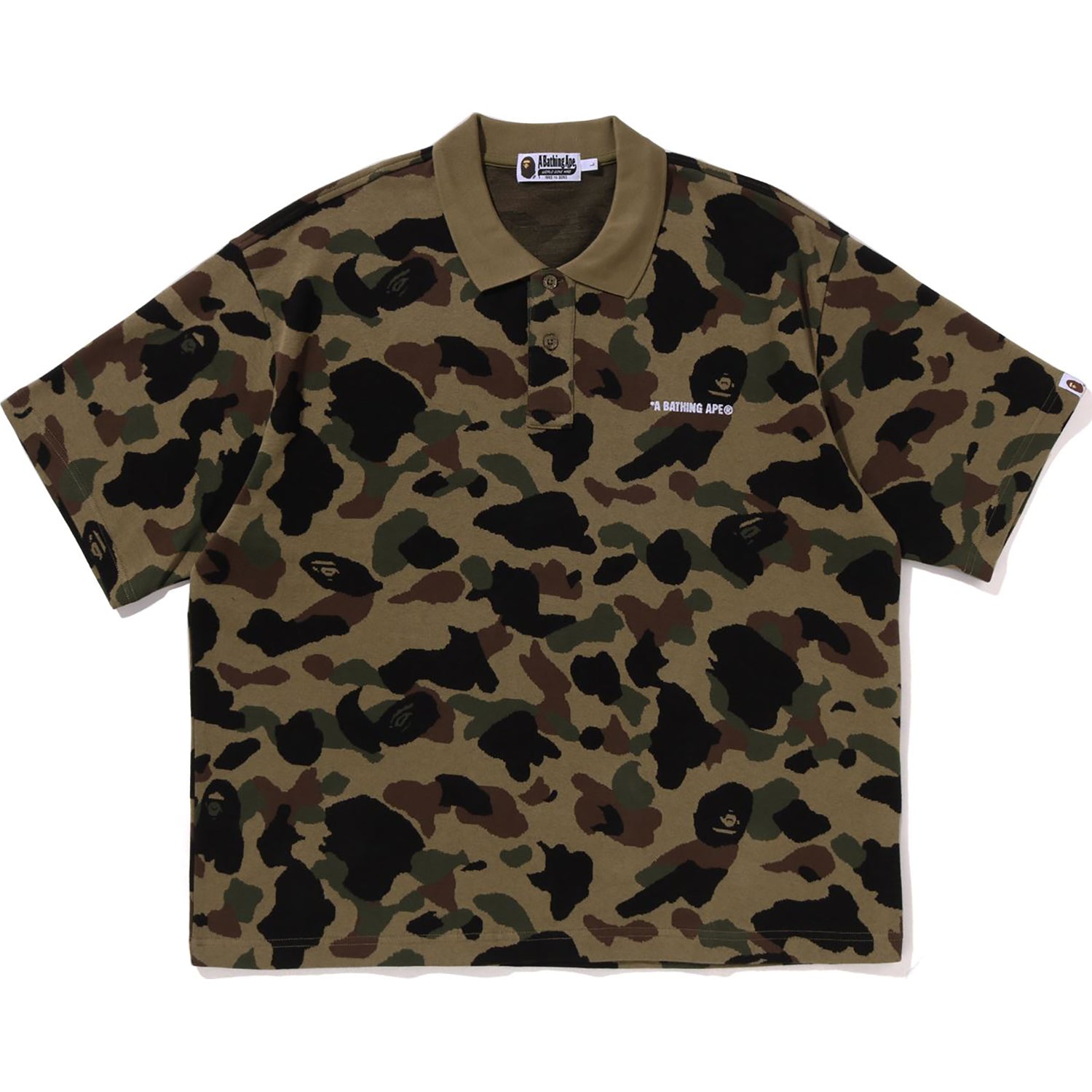 1ST CAMO JACQUARD LOGO RELAXED FIT POLO SHIRT MENS – Image 1