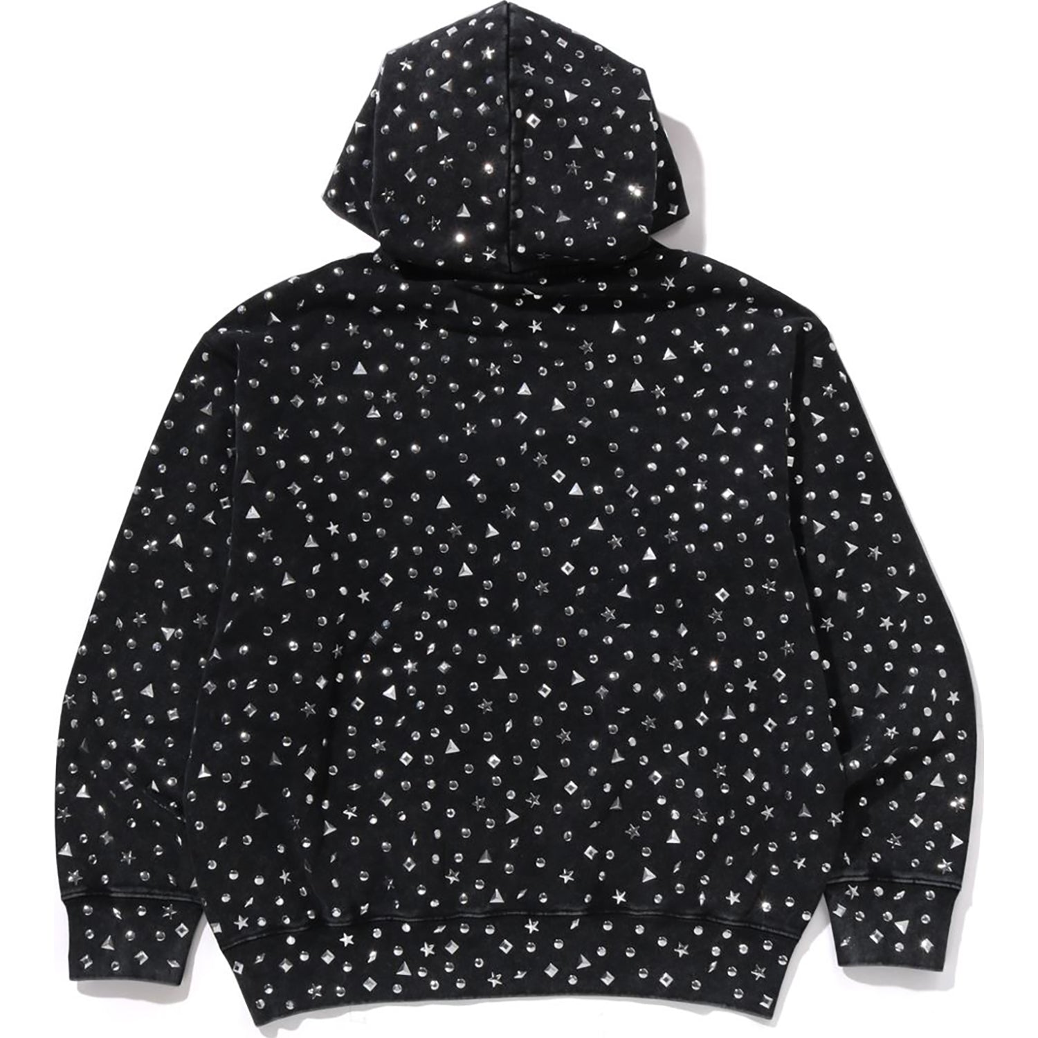 STUDDED LOGO RELAXED FIT PULLOVER HOODIE MENS – Image 2