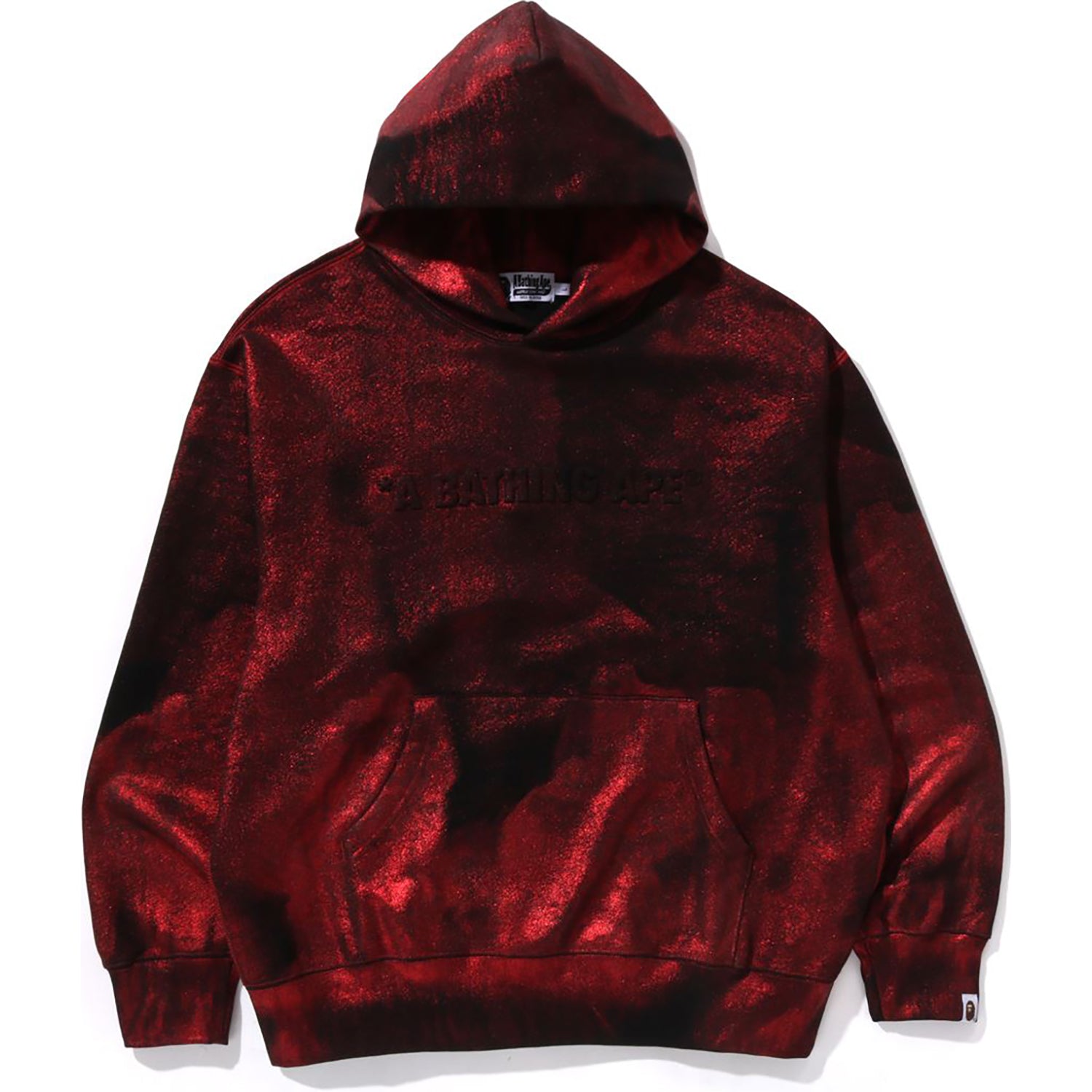 COATED EMBOSS LOGO RELAXED FIT PULLOVER HOODIE MENS – Image 1