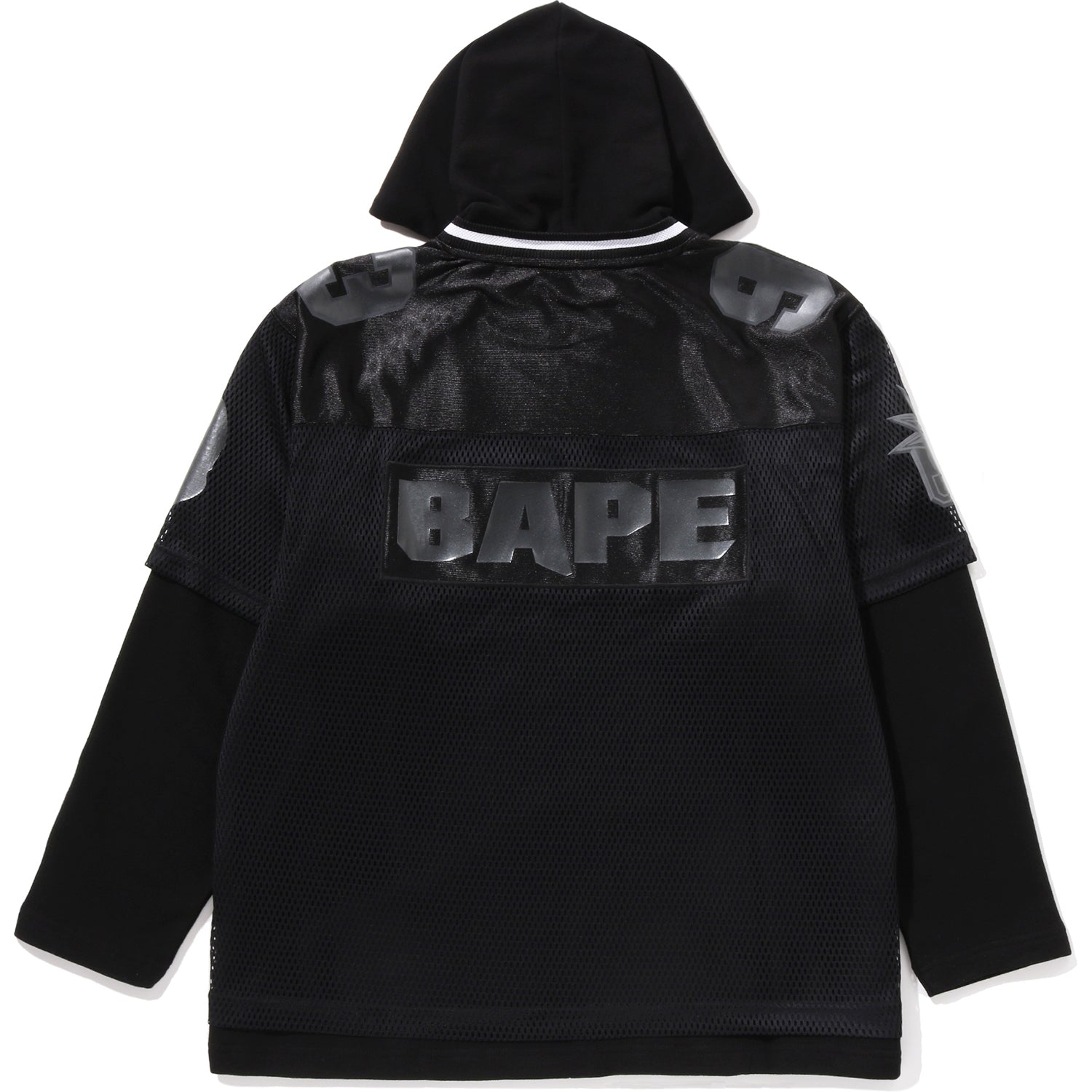 BAPE US BLACK FRIDAY MESH LAYERED RELAXED FIT PULLOVER HOODIE MENS – Image 2