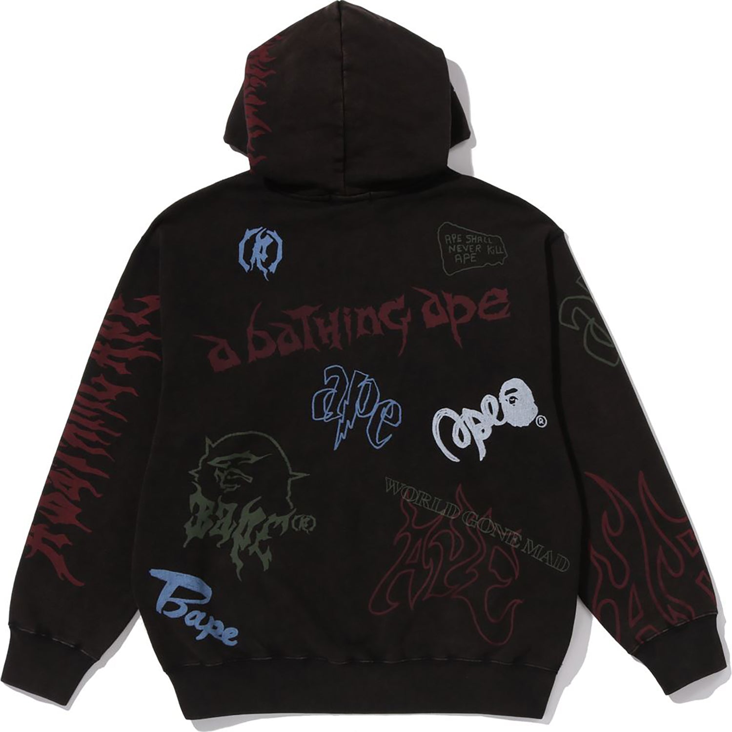 ALLOVER PRINT RELAXED FIT PULLOVER HOODIE MENS – Image 4