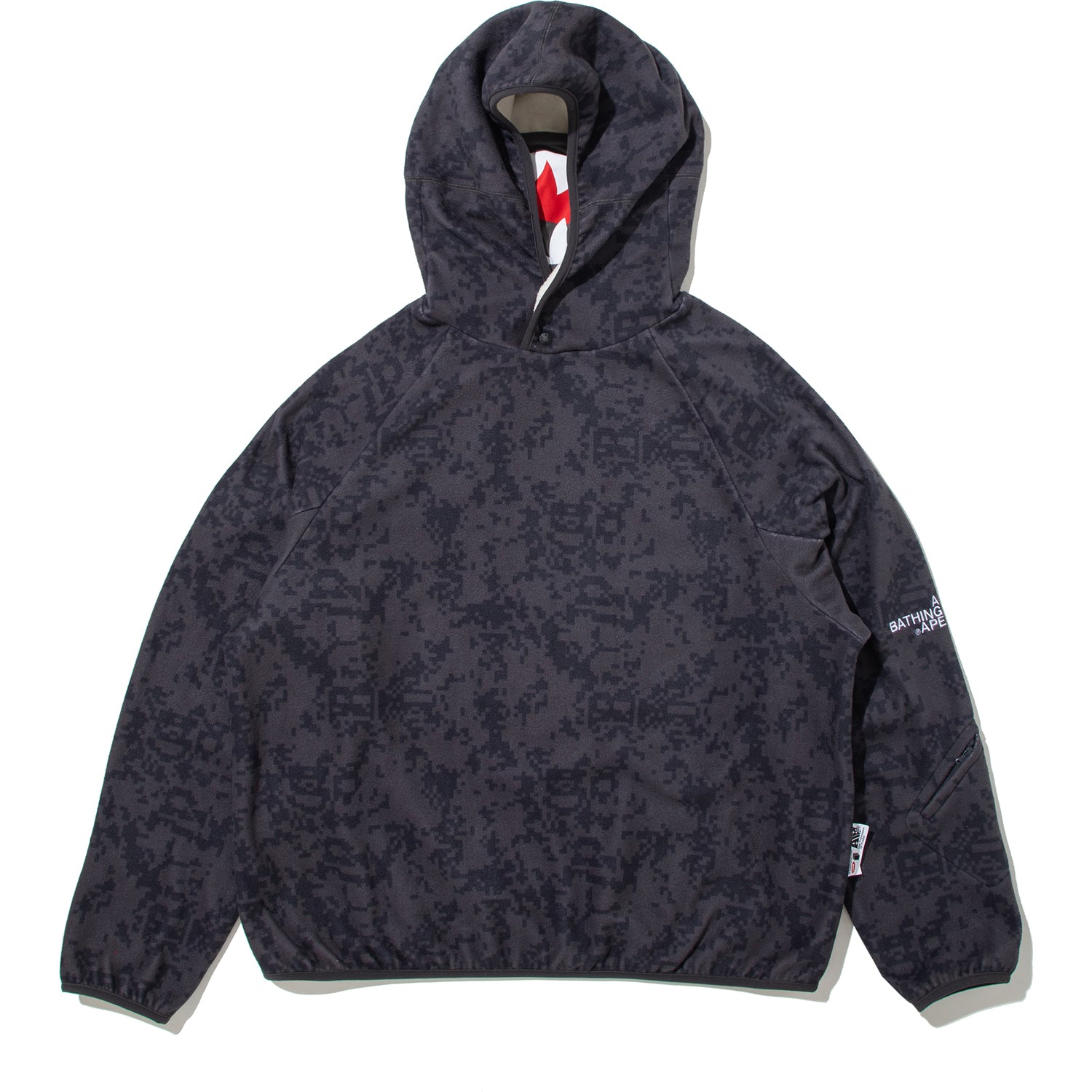 BAPE BY KAZUKI KURAISHI PIXELATE CAMO SHARK RELAXED FIT HOODIE MENS – Image 1