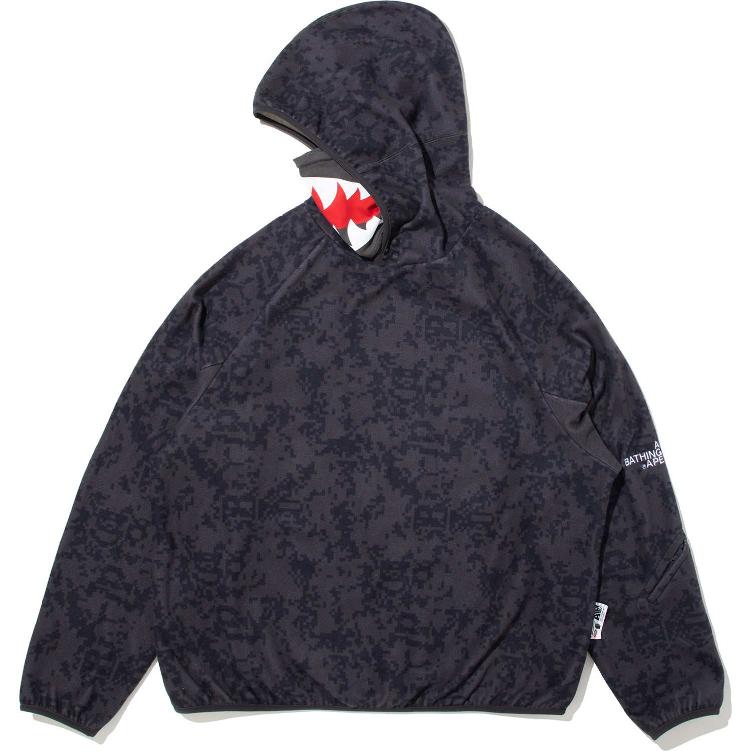 BAPE BY KAZUKI KURAISHI PIXELATE CAMO SHARK RELAXED FIT HOODIE MENS – Image 2