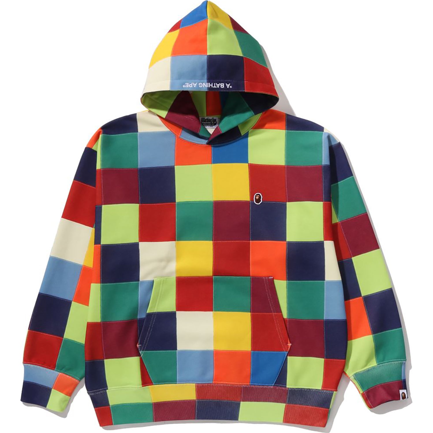 MULTI COLOR PATCHWORK PULLOVER HOODIE MENS – Image 1