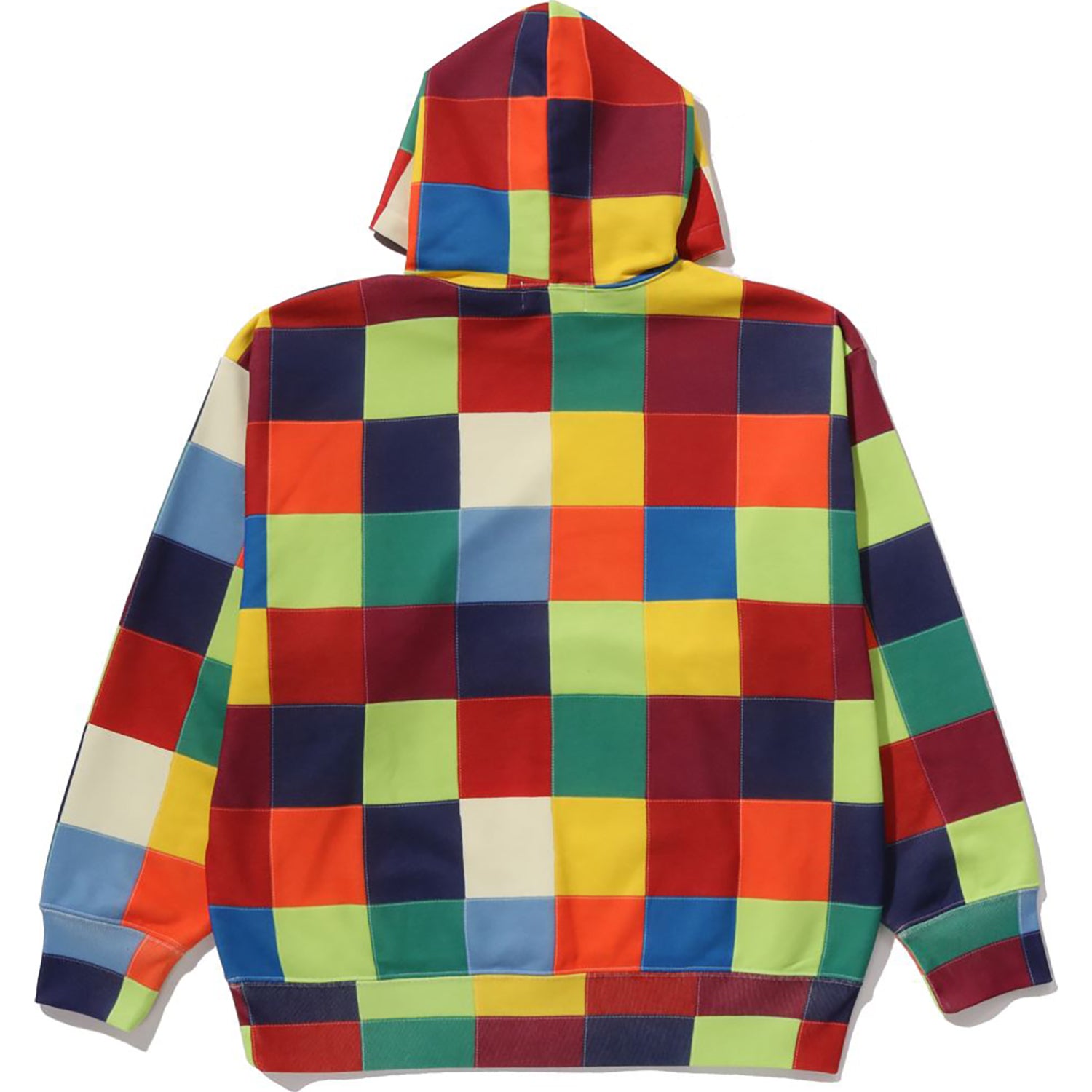 MULTI COLOR PATCHWORK PULLOVER HOODIE MENS – Image 2