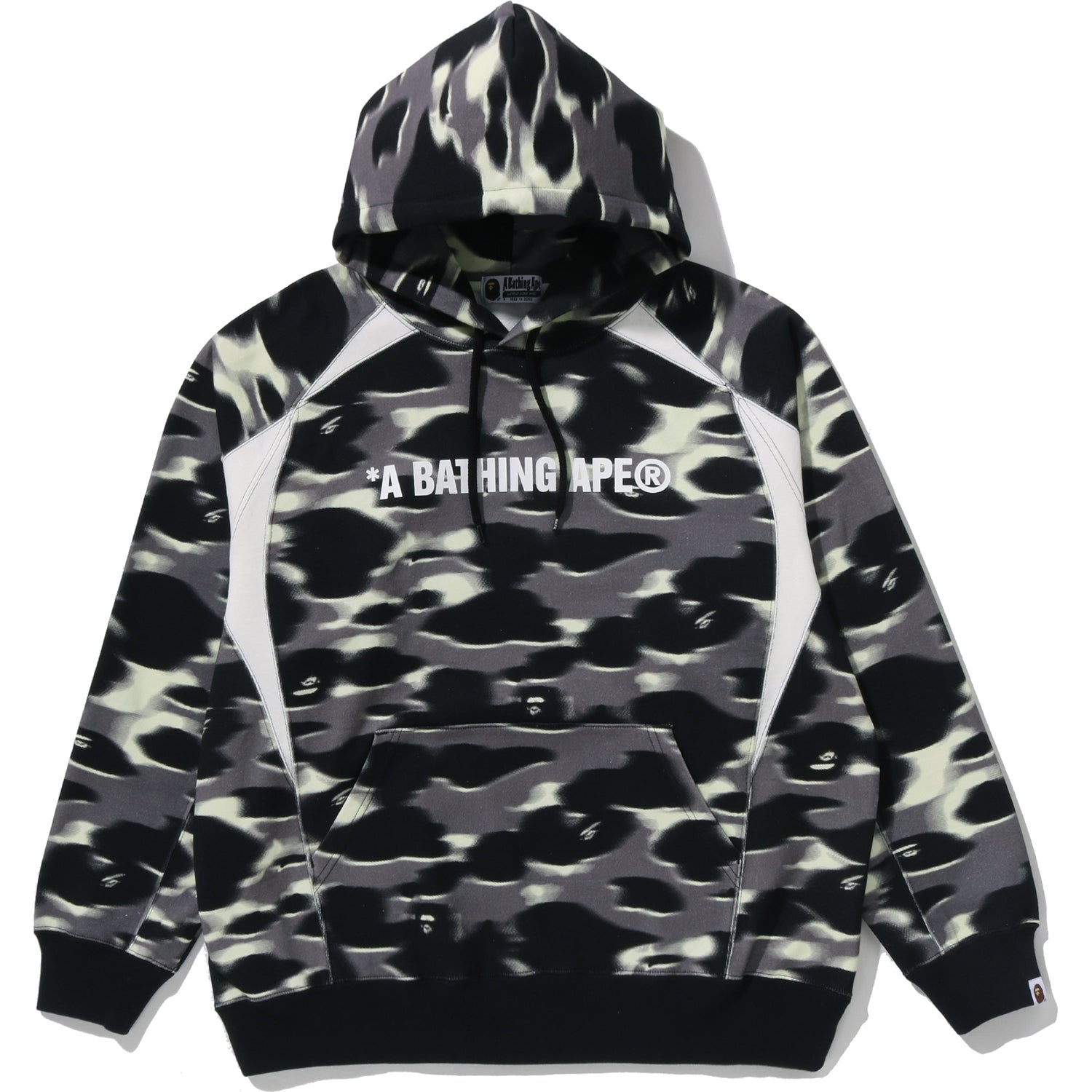 SCREEN CAMO FOOTBALL LOGO RELAXED FIT PULLOVER HOODIE MENS – Image 1