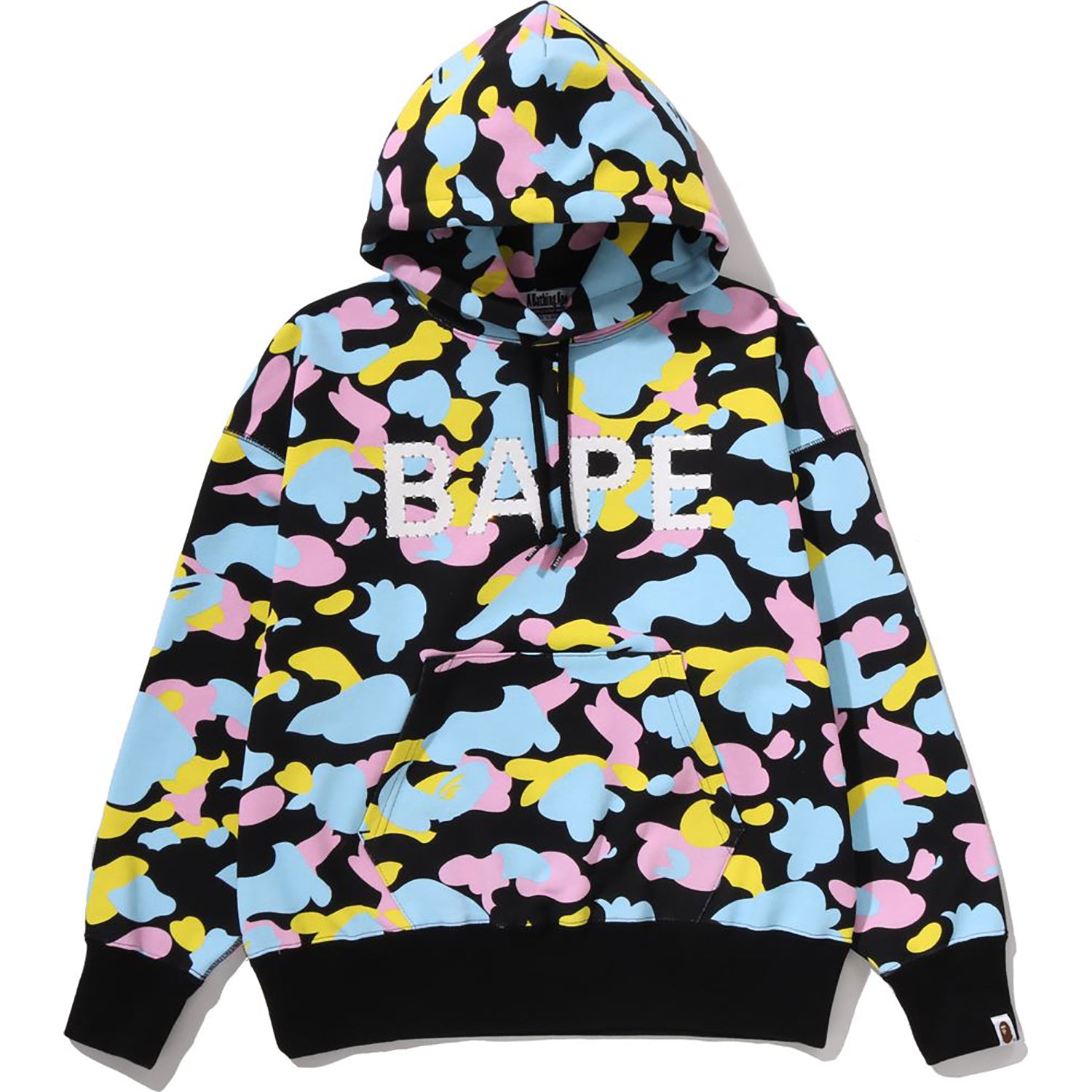 NEW MULTI CAMO LOGO OVERSIZED PULLOVER HOODIE LADIES – Image 1