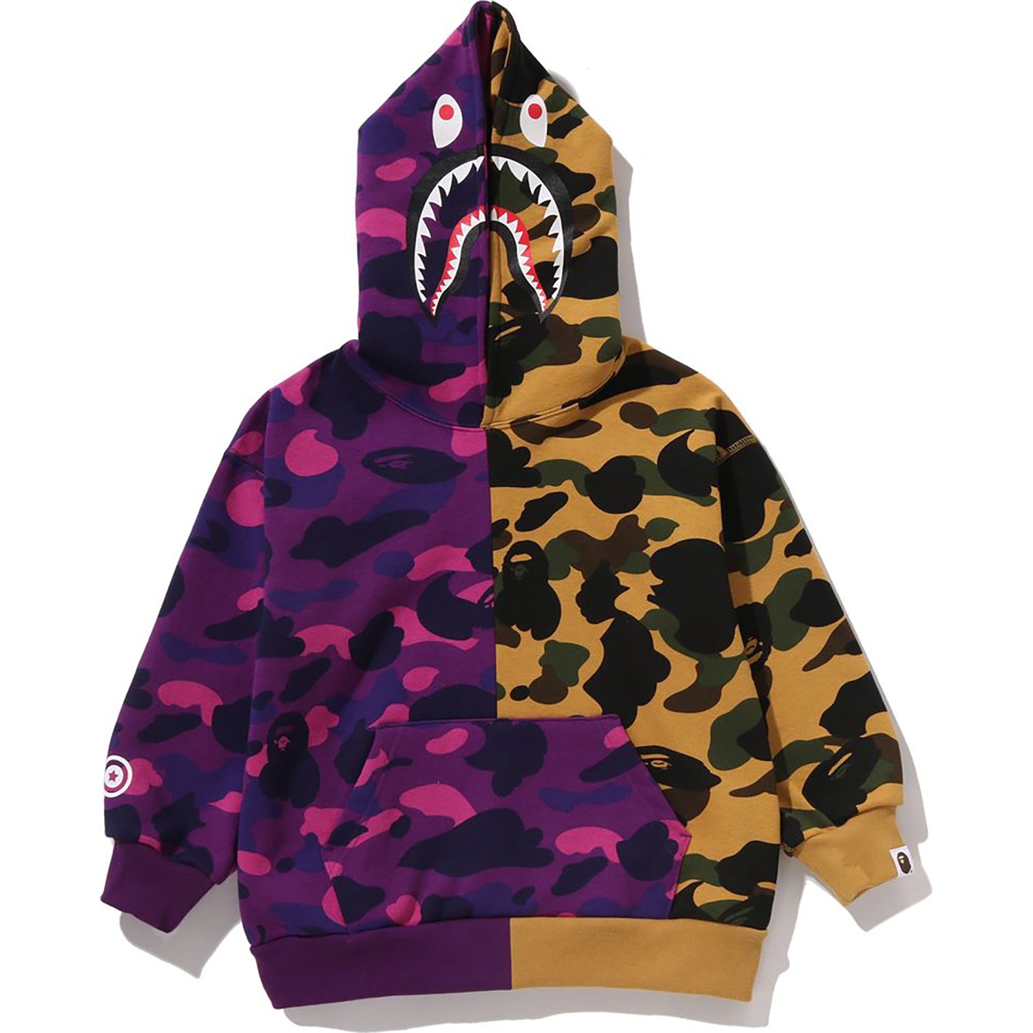 SPLIT CAMO SHARK RELAXED FIT PULLOVER HOODIE KIDS – Image 1