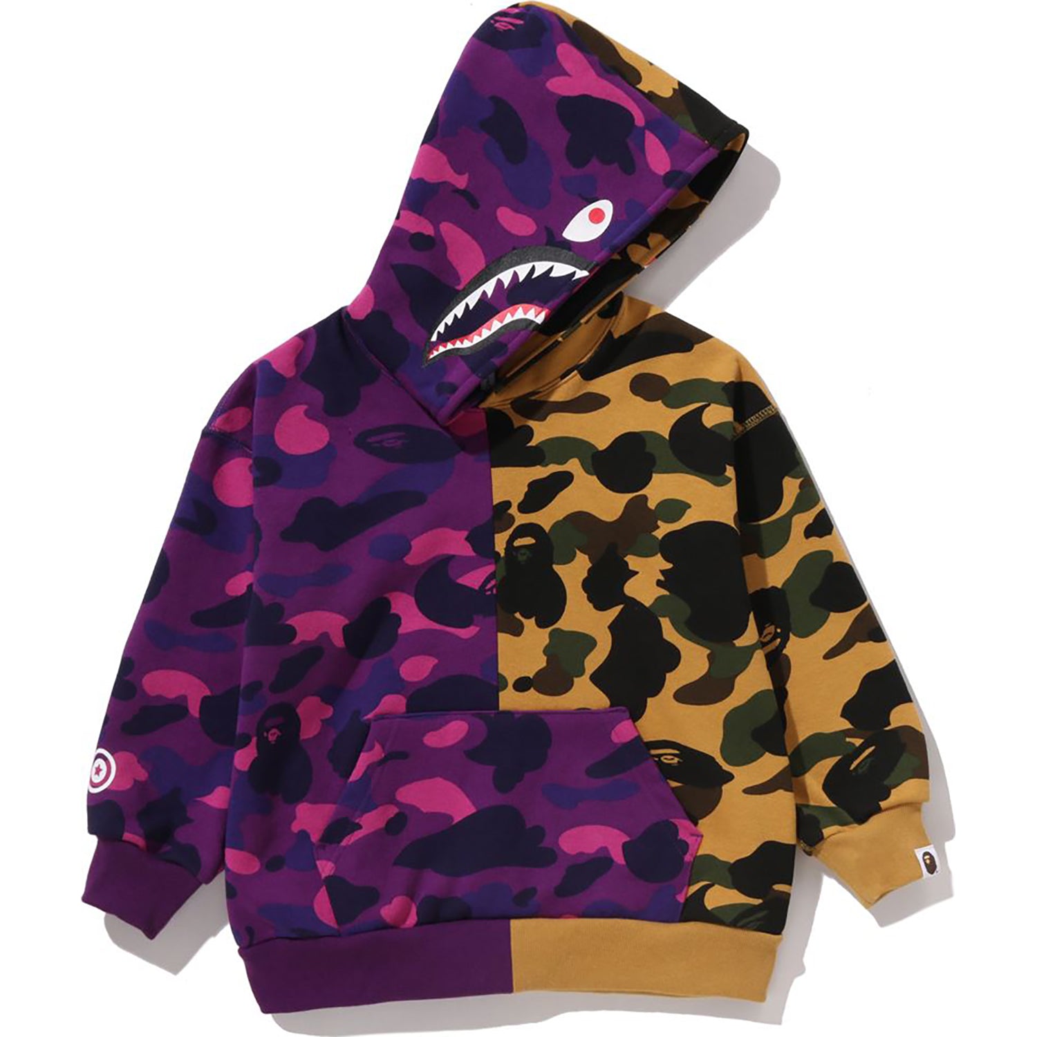 SPLIT CAMO SHARK RELAXED FIT PULLOVER HOODIE KIDS – Image 2