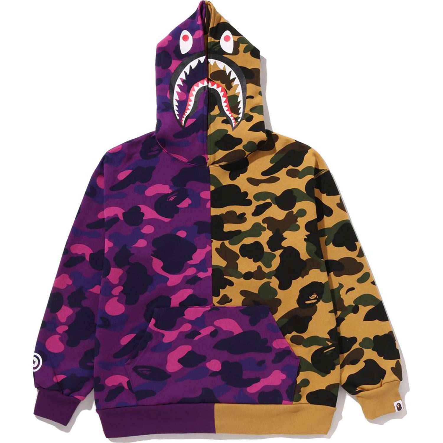 SPLIT CAMO SHARK RELAXED FIT PULLOVER HOODIE JR KIDS – Image 1