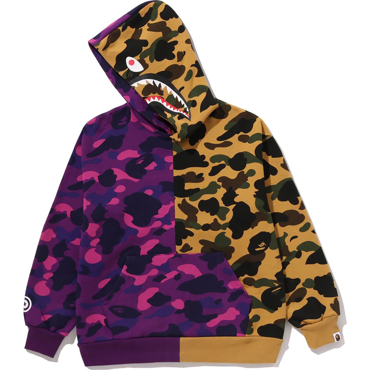 SPLIT CAMO SHARK RELAXED FIT PULLOVER HOODIE JR KIDS – Image 3