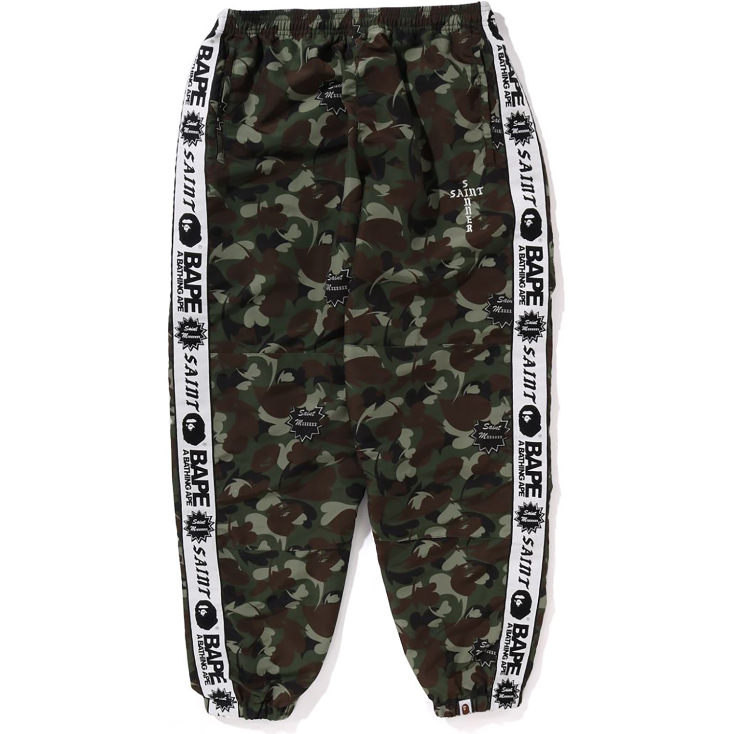 BAPE X SAINT MXXXXXX HEART CAMO TRACK PANTS MENS – Image 1