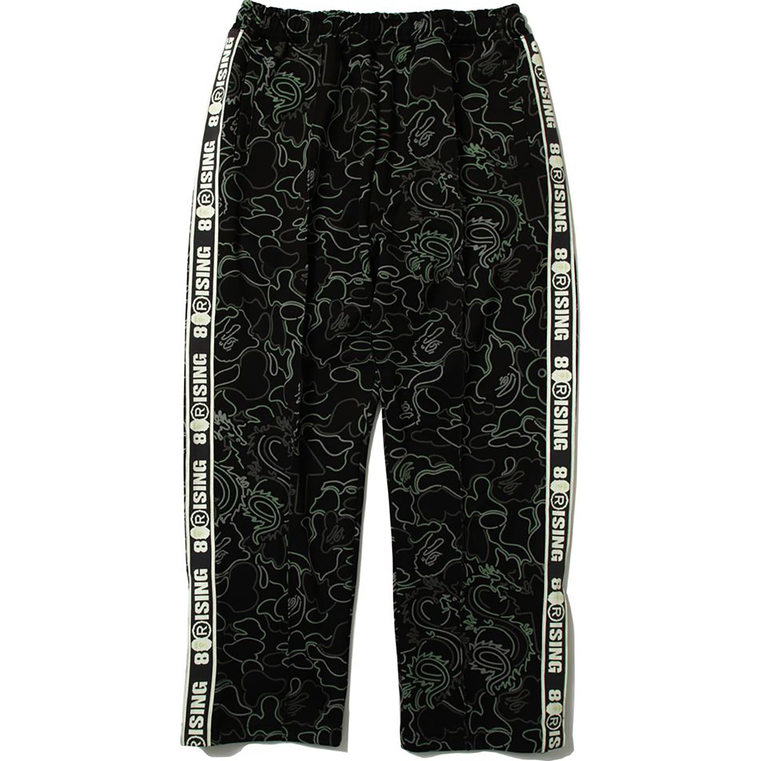 BAPE X 88RISING GLOW IN THE DARK CAMO TRACK PANTS MENS – Image 1